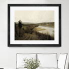 View On The Lake by M Studio on GIANT ART - green landscape framed canvas 