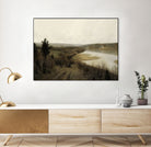 View On The Lake by M Studio on GIANT ART - green landscape framed canvas 