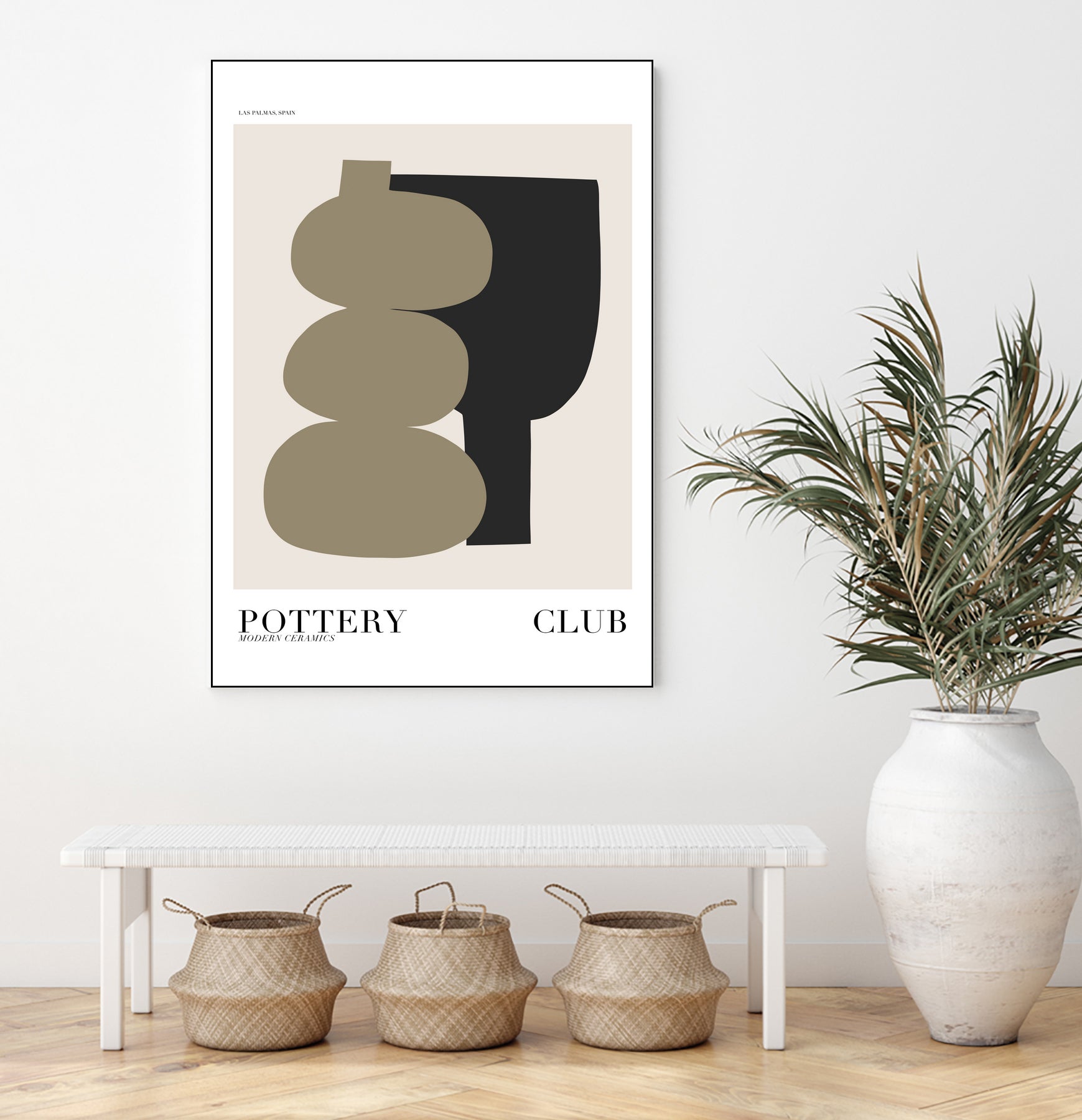 Pottery by M Studio on GIANT ART - pink figurative framed canvas