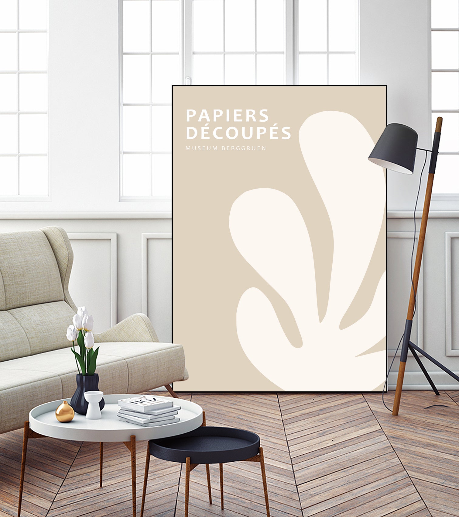 Papiers Découpés XV by M Studio on GIANT ART - beige mid century mid century