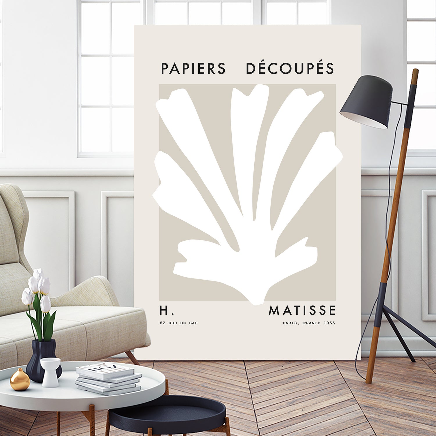 Papiers Découpés H by M Studio on GIANT ART - beige