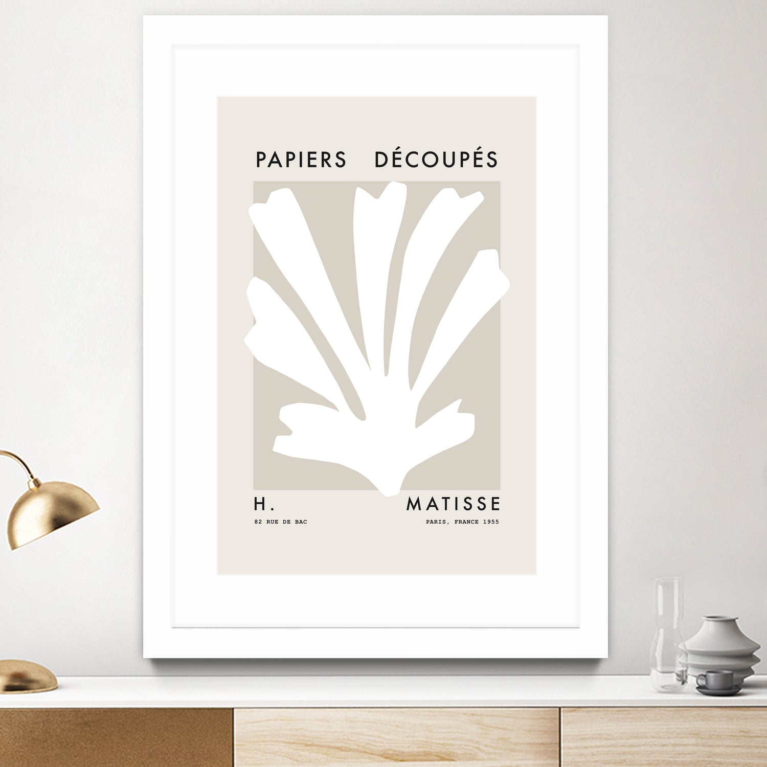 Papiers Découpés H by M Studio on GIANT ART - beige