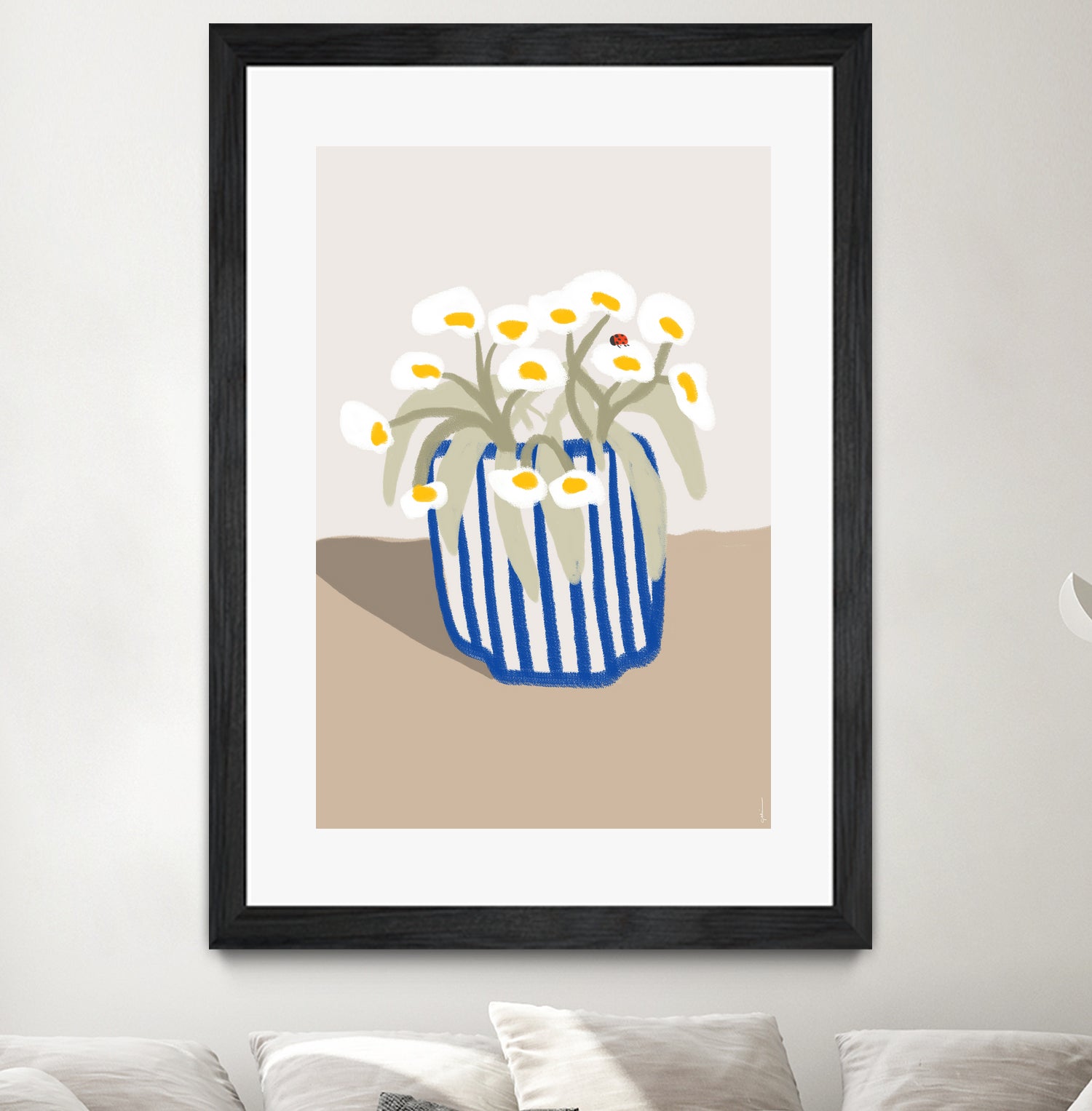 Vase printanier by M Studio on GIANT ART - blue floral flowers