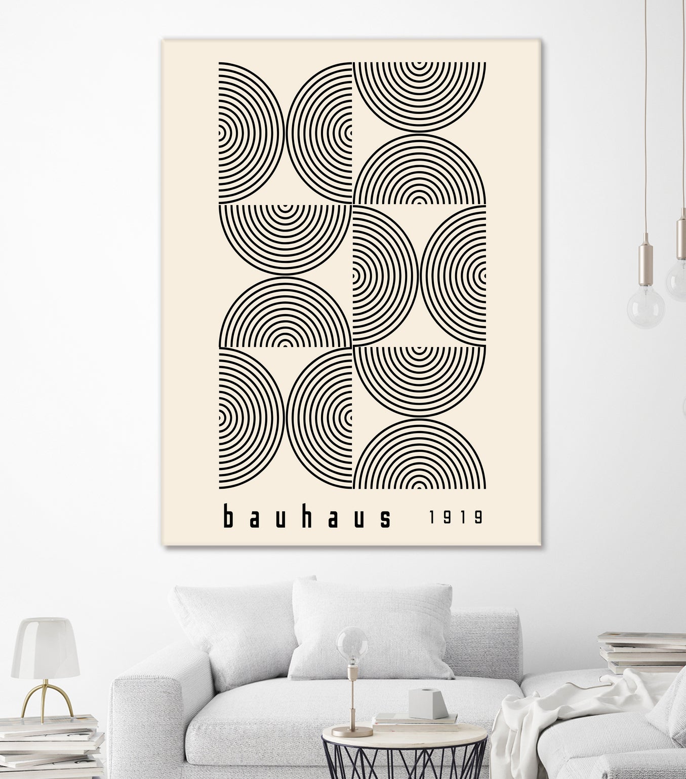 Bauhaus 1919 by M studio on GIANT ART - beige abstact framed canvas