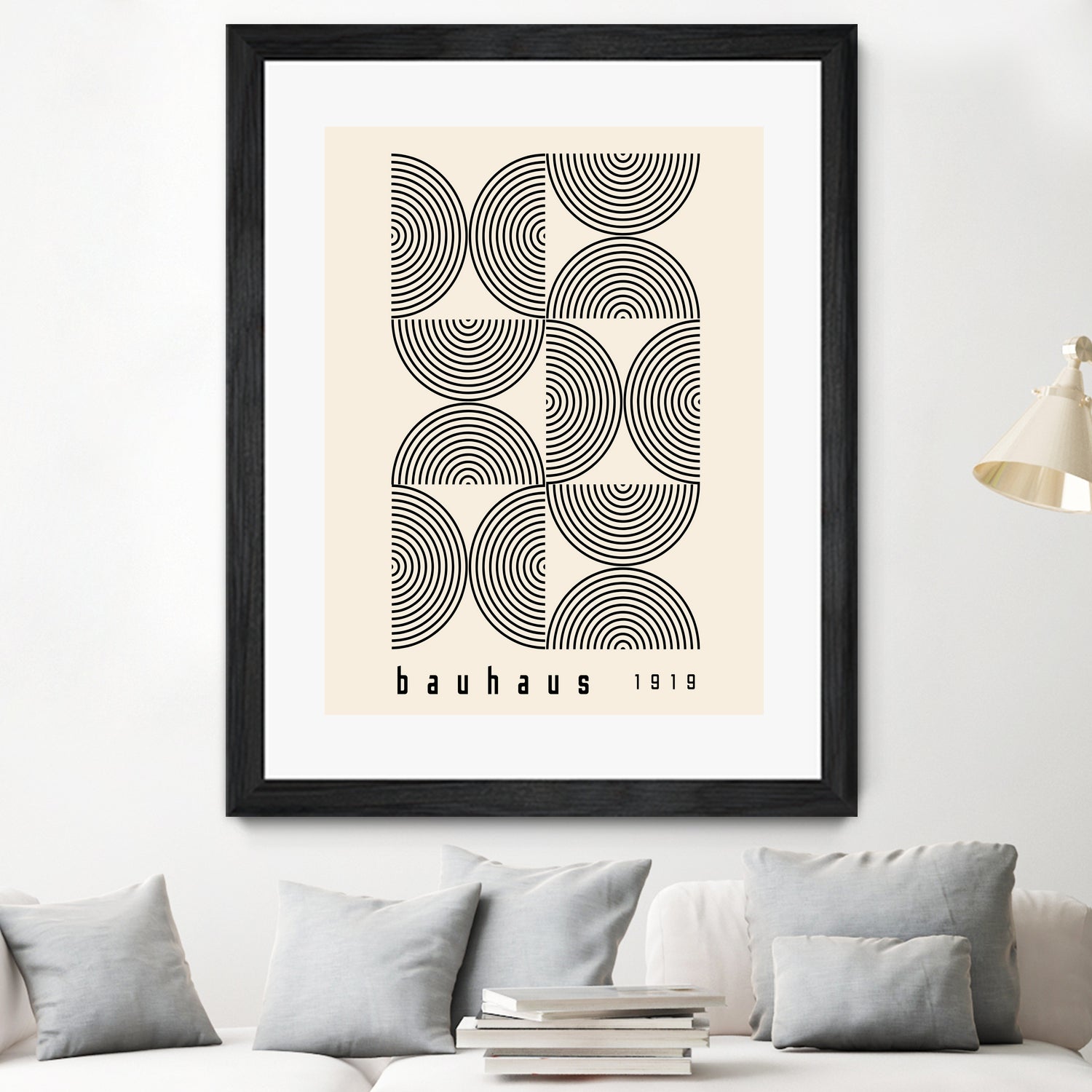 Bauhaus 1919 by M studio on GIANT ART - beige abstact framed canvas