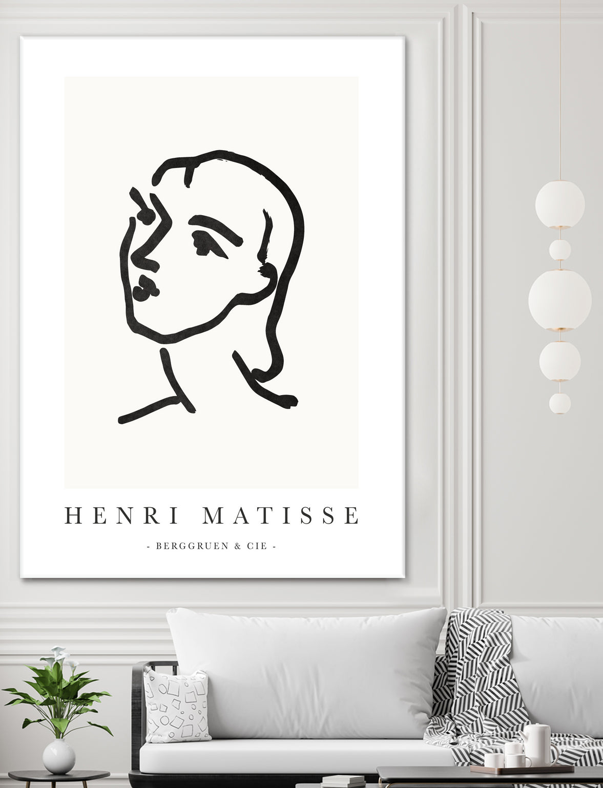 Le visage by M Studio on GIANT ART - white line art matisse