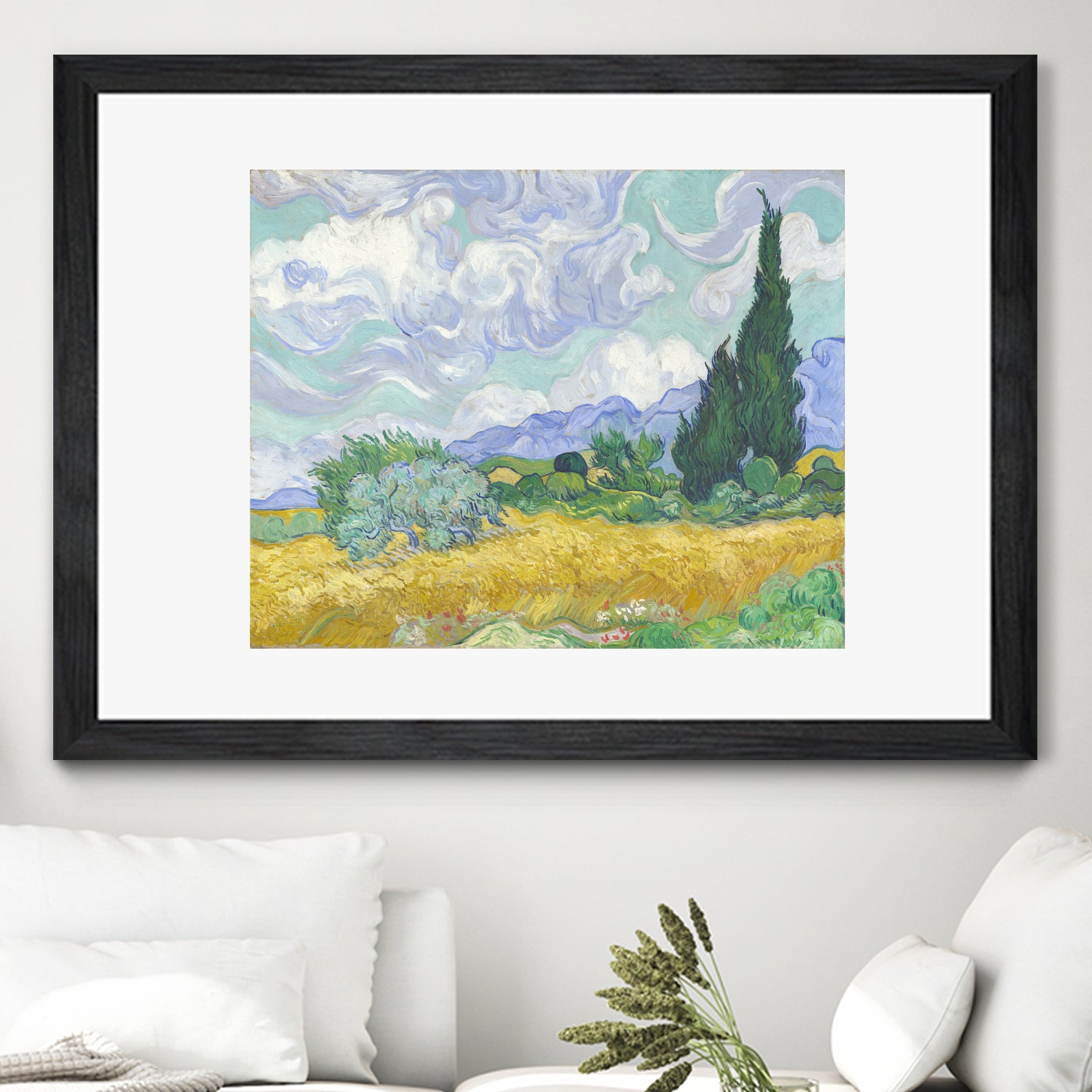 Wheat Field with Cypresses by Vincent Van Gogh on GIANT ART - green masters