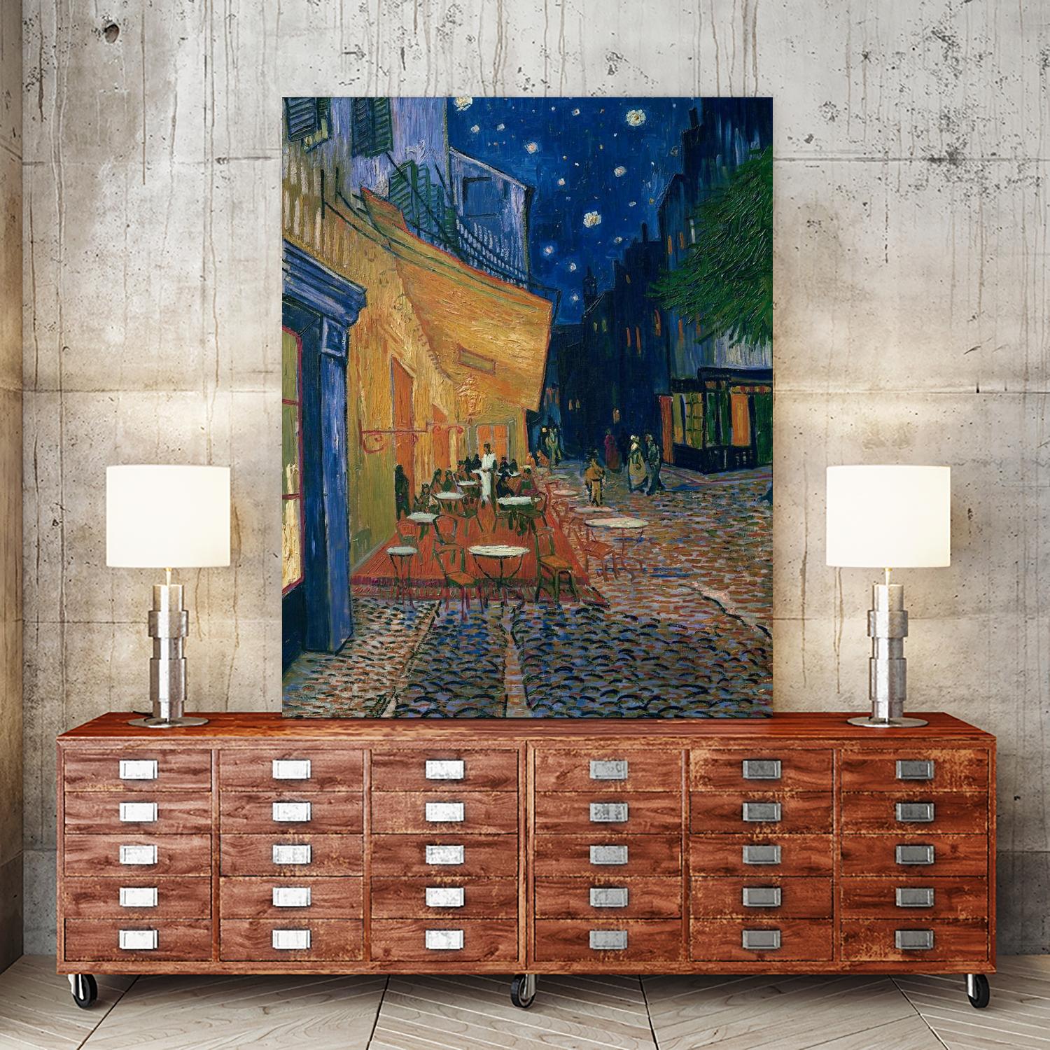 Cafe-terrace at night (Place du forum in Arles), 1888 by Vincent  van Gogh on GIANT ART - museums