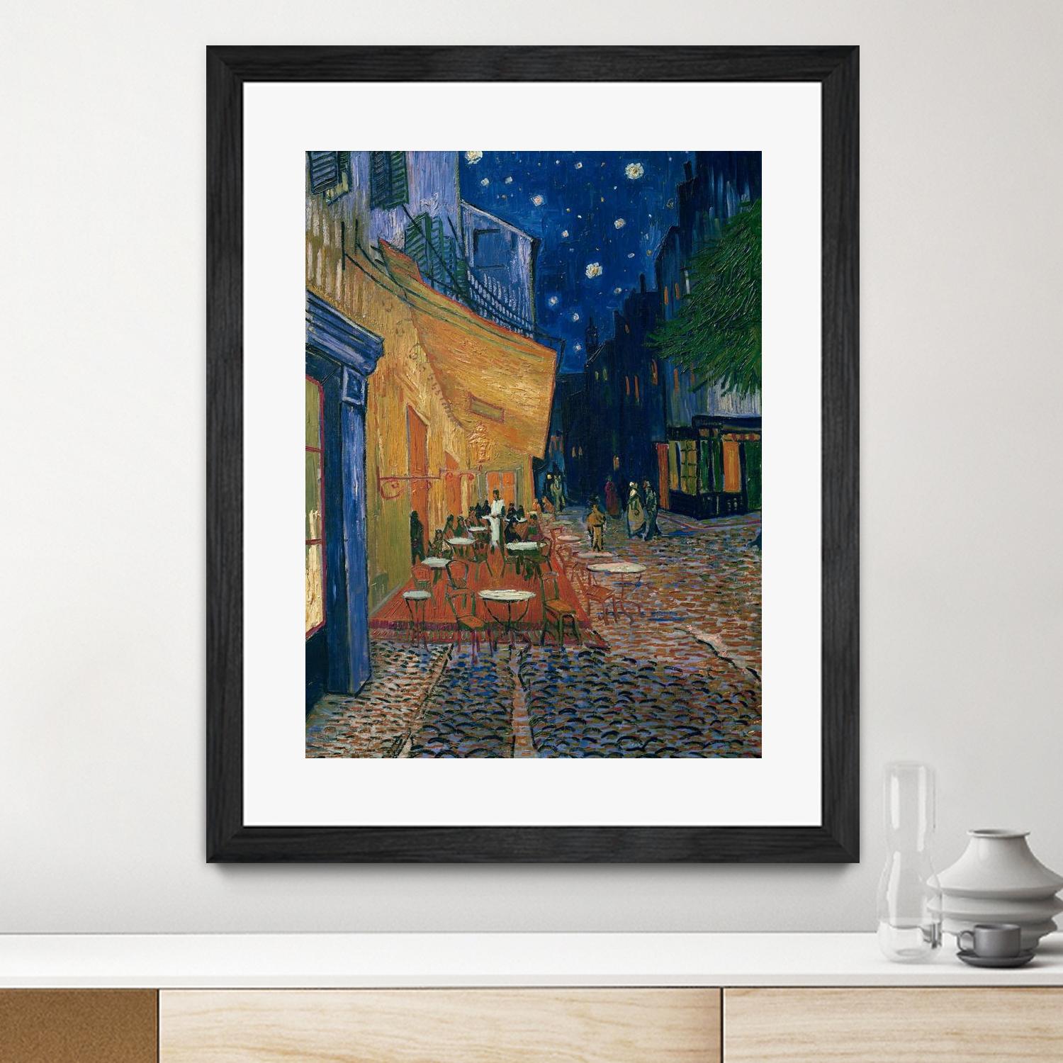 Cafe-terrace at night (Place du forum in Arles), 1888 by Vincent  van Gogh on GIANT ART - museums