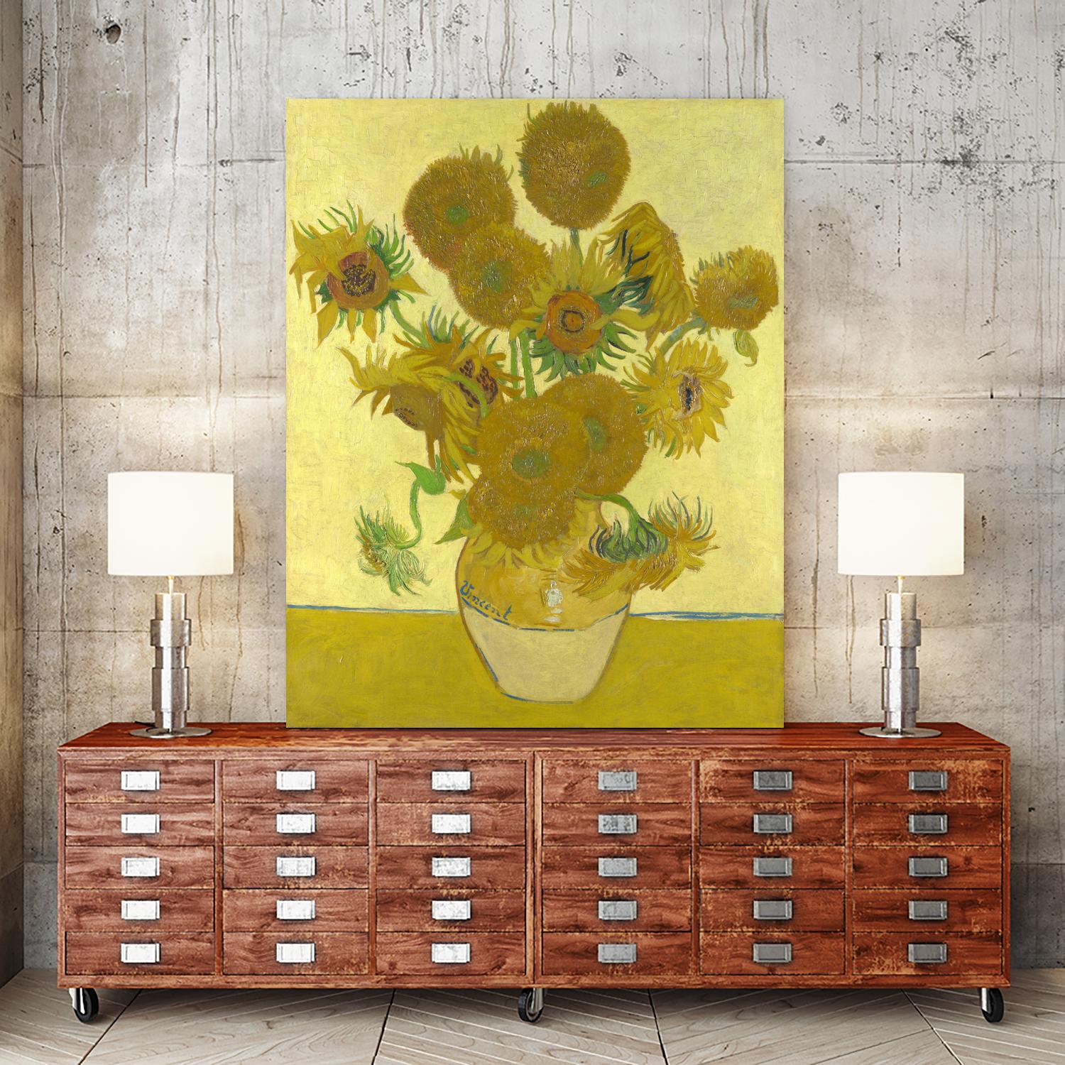 Sunflowers on Gold, 1888 by Vicent van Gogh on GIANT ART