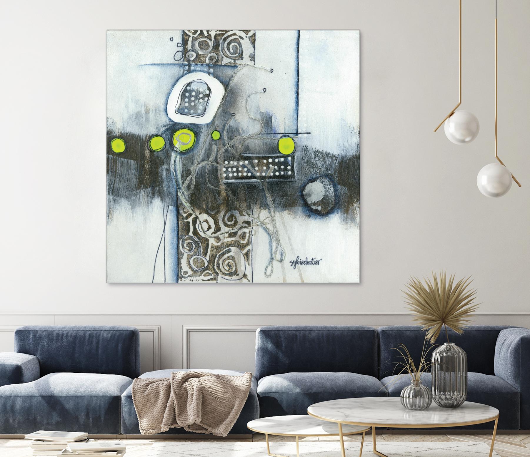 Du fil à retordre by Sylvie cloutier on GIANT ART - green abstract
