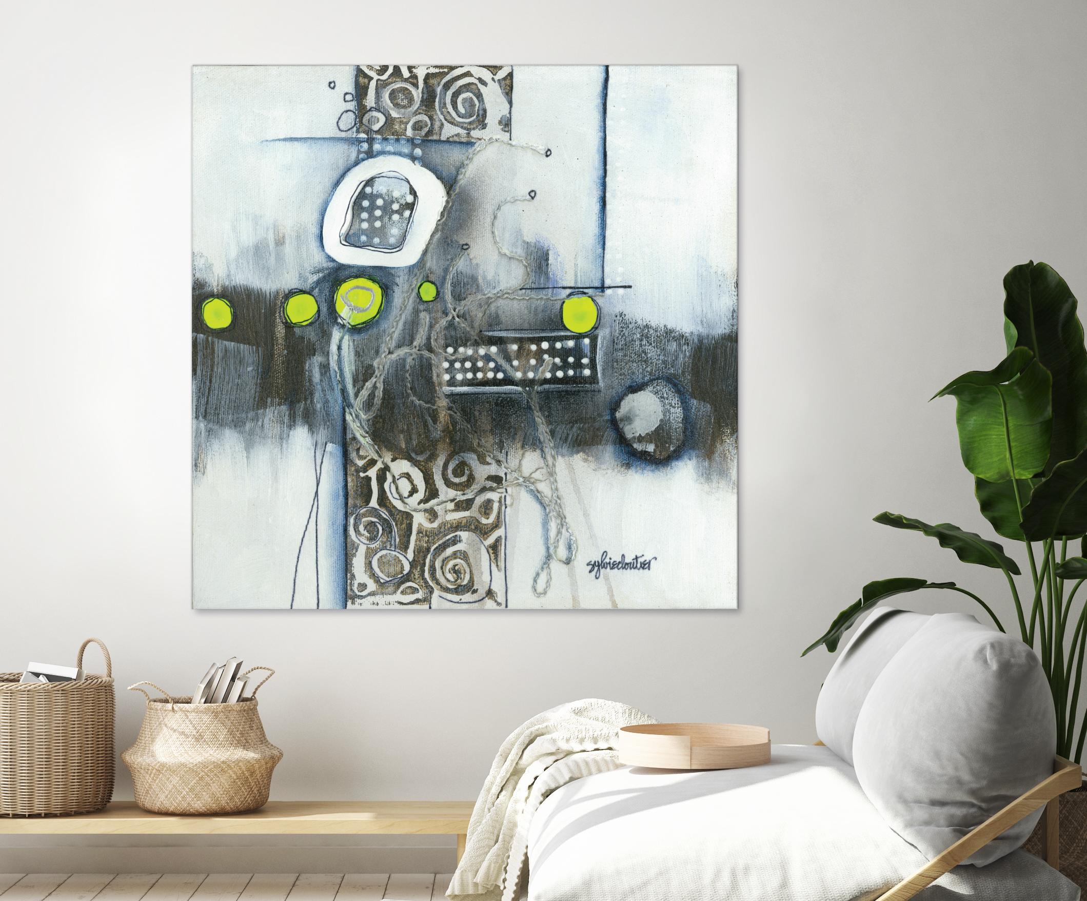 Du fil à retordre by Sylvie cloutier on GIANT ART - green abstract