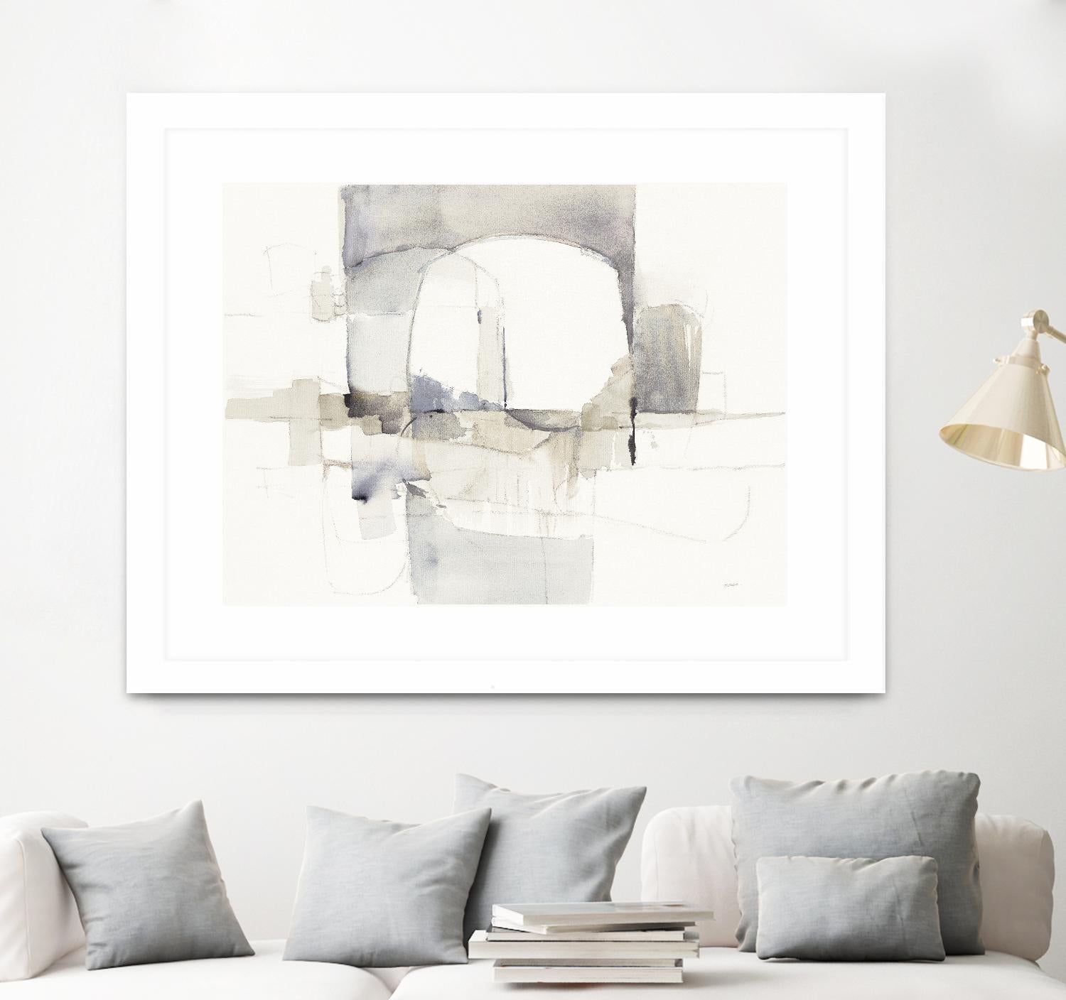 Improvisation I Gray by Mike Schick on GIANT ART - white watercolour soft abstract 