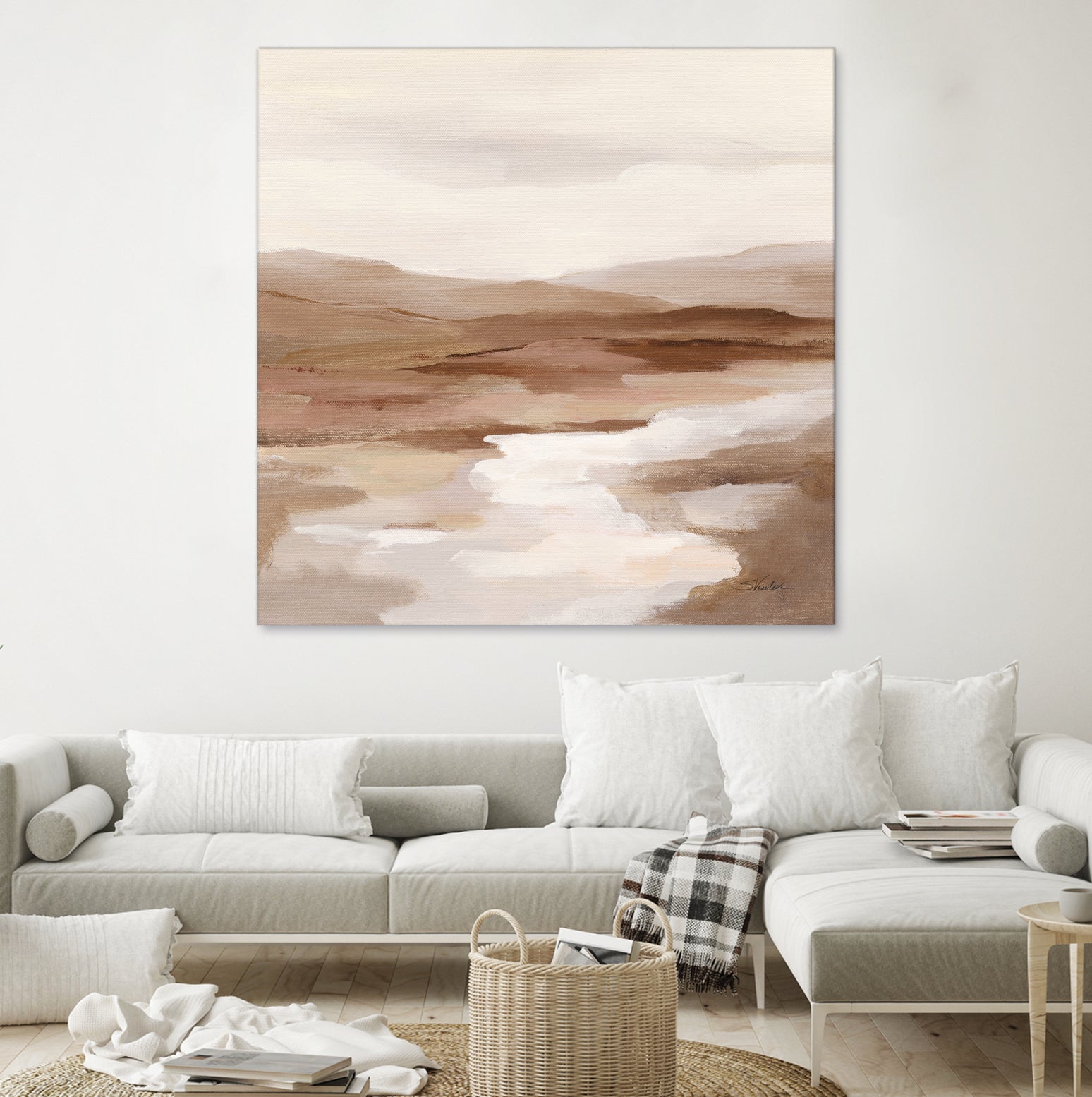 Cinnamon Riverbank I Light by Silvia Vassileva on GIANT ART - banks abstract