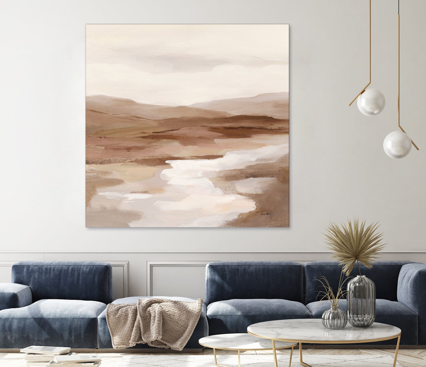 Cinnamon Riverbank I Light by Silvia Vassileva on GIANT ART - banks abstract