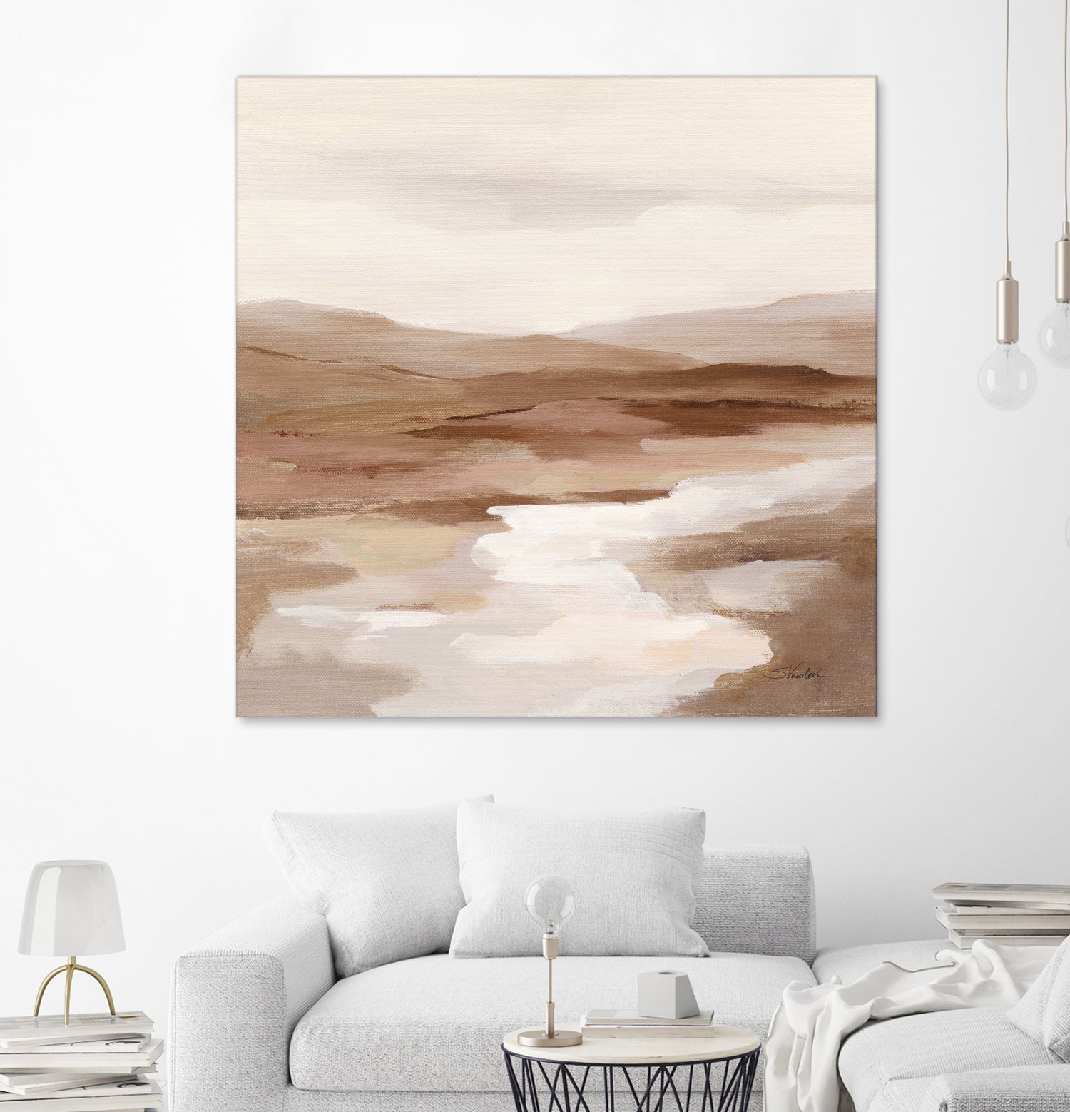 Cinnamon Riverbank I Light by Silvia Vassileva on GIANT ART - banks abstract