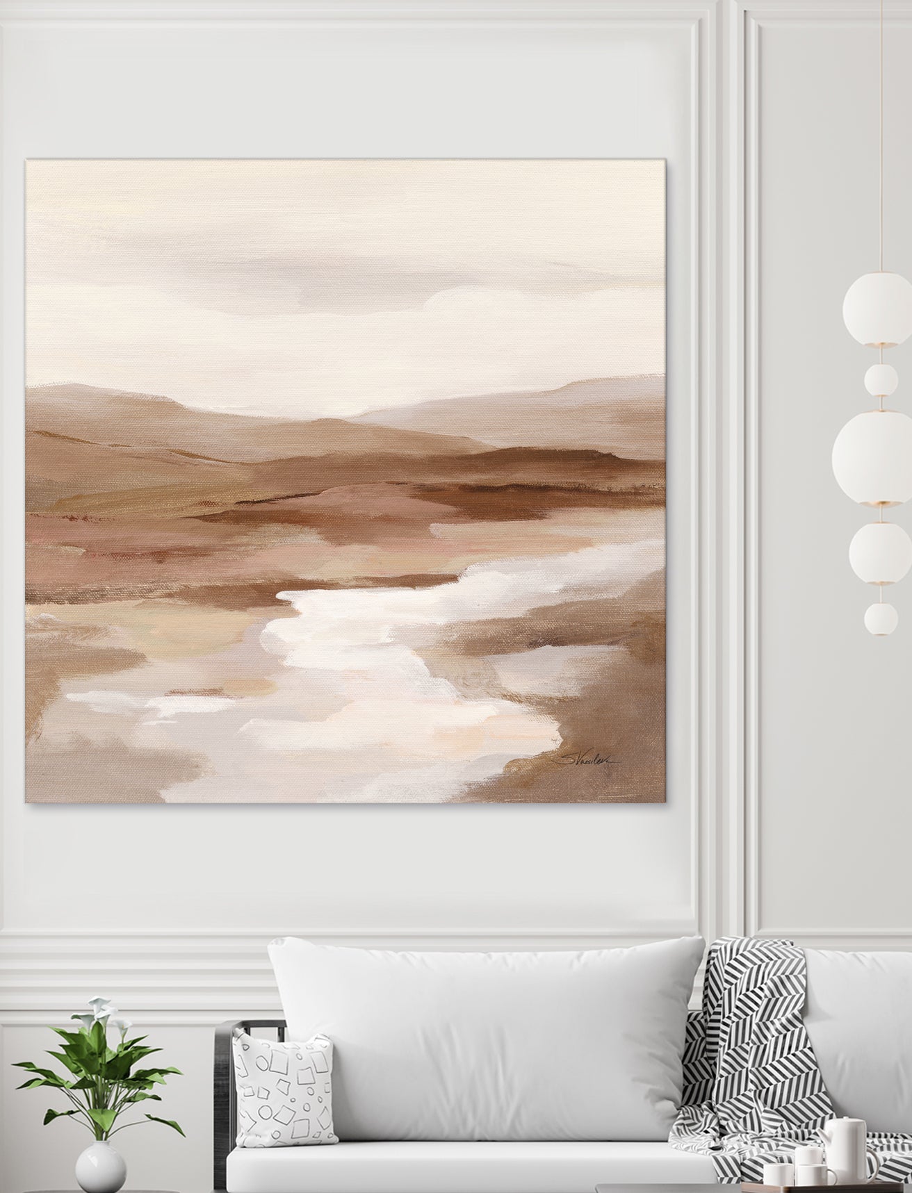 Cinnamon Riverbank I Light by Silvia Vassileva on GIANT ART - banks abstract