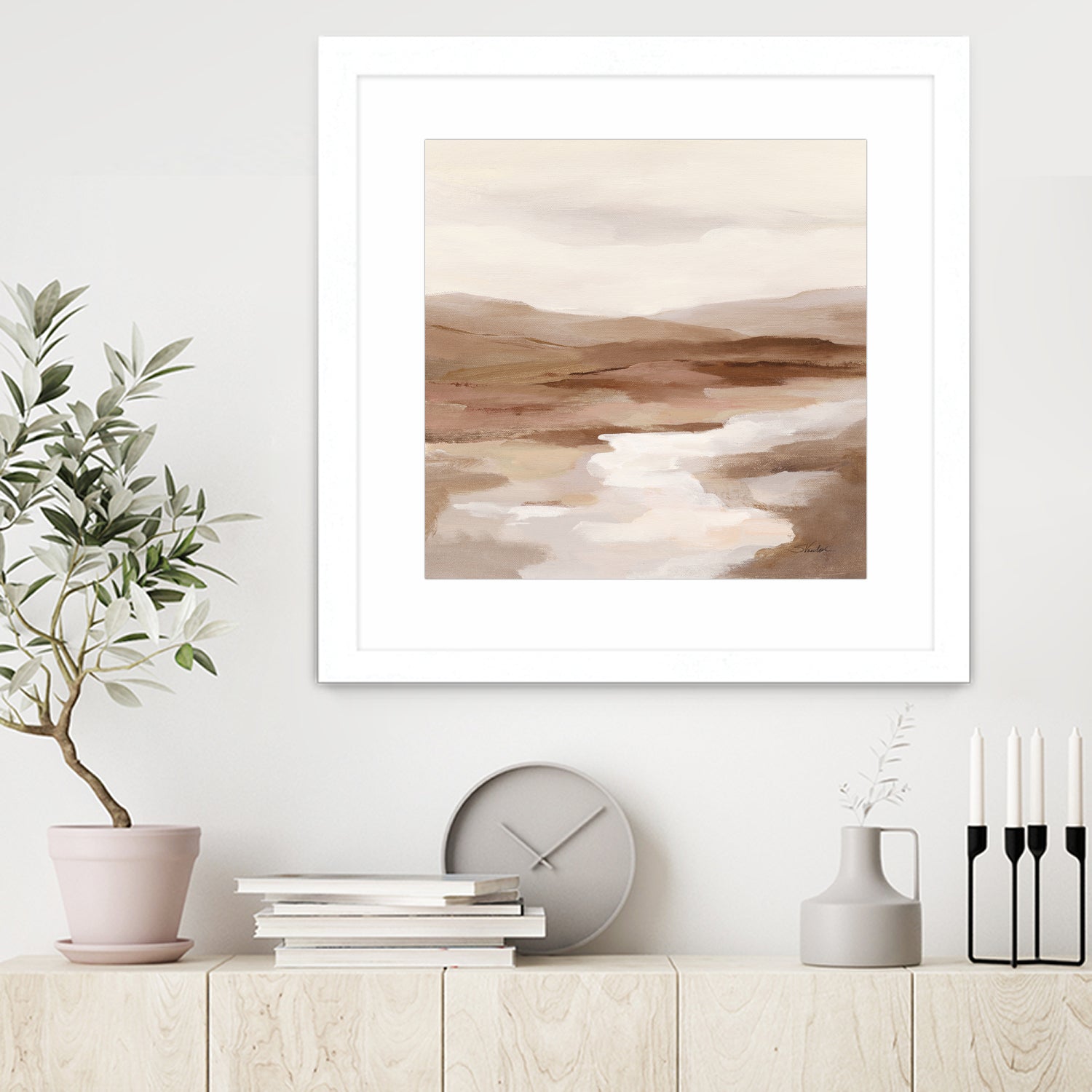 Cinnamon Riverbank I Light by Silvia Vassileva on GIANT ART - banks abstract