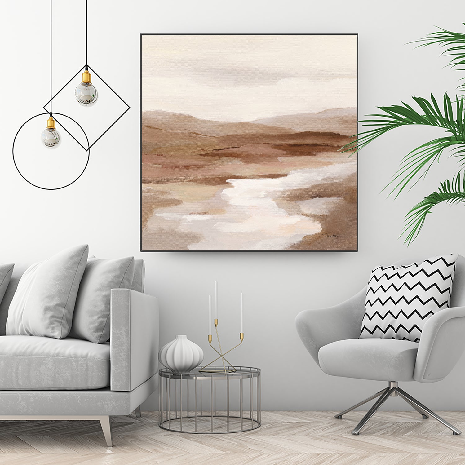 Cinnamon Riverbank I Light by Silvia Vassileva on GIANT ART - banks abstract