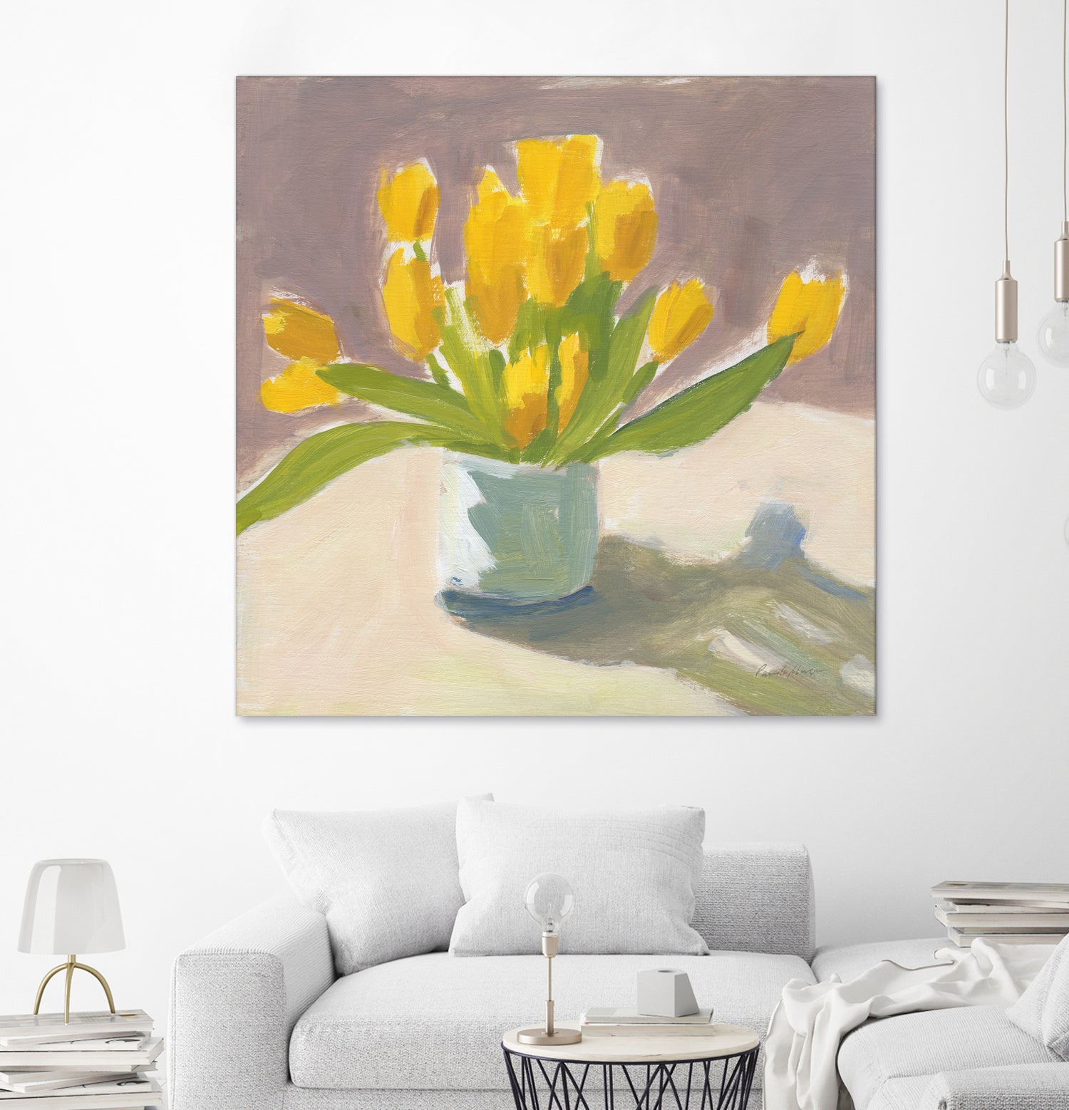 Sunny Tulips by Pamela Munger on GIANT ART - cream botanical