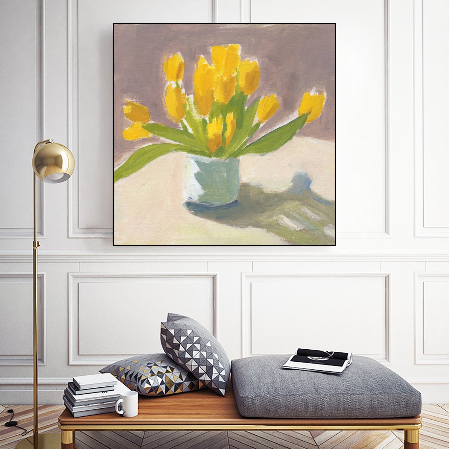 Sunny Tulips by Pamela Munger on GIANT ART - cream botanical