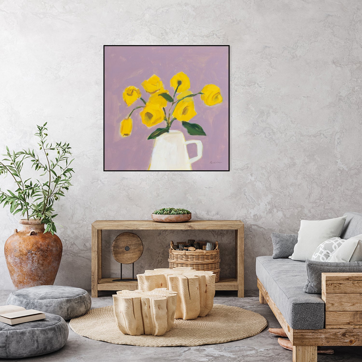 Sweet Yellow by Pamela Munger on GIANT ART - purple botanical