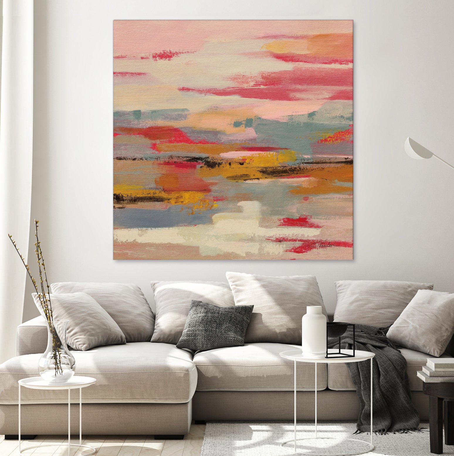 Magenta Hill II by Silvia Vassileva on GIANT ART - black abstract