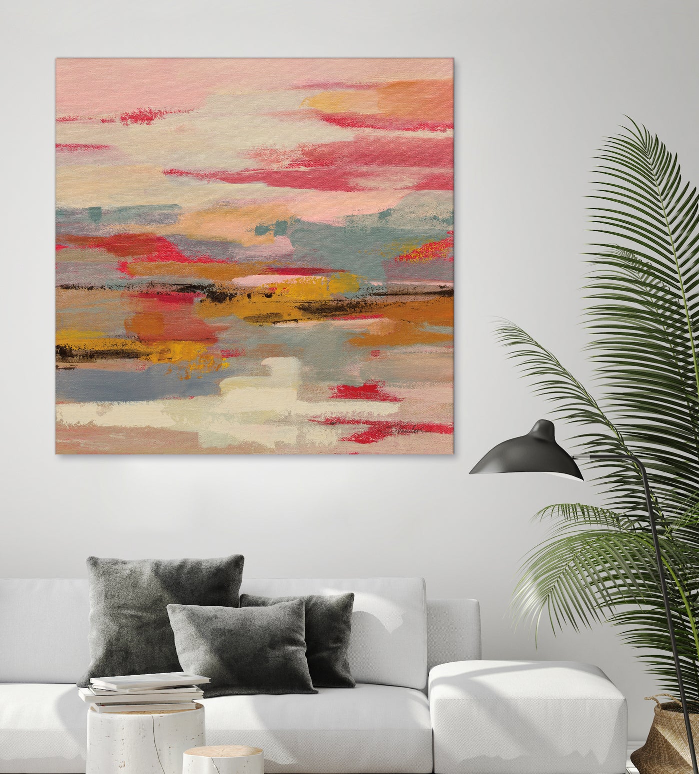 Magenta Hill II by Silvia Vassileva on GIANT ART - black abstract