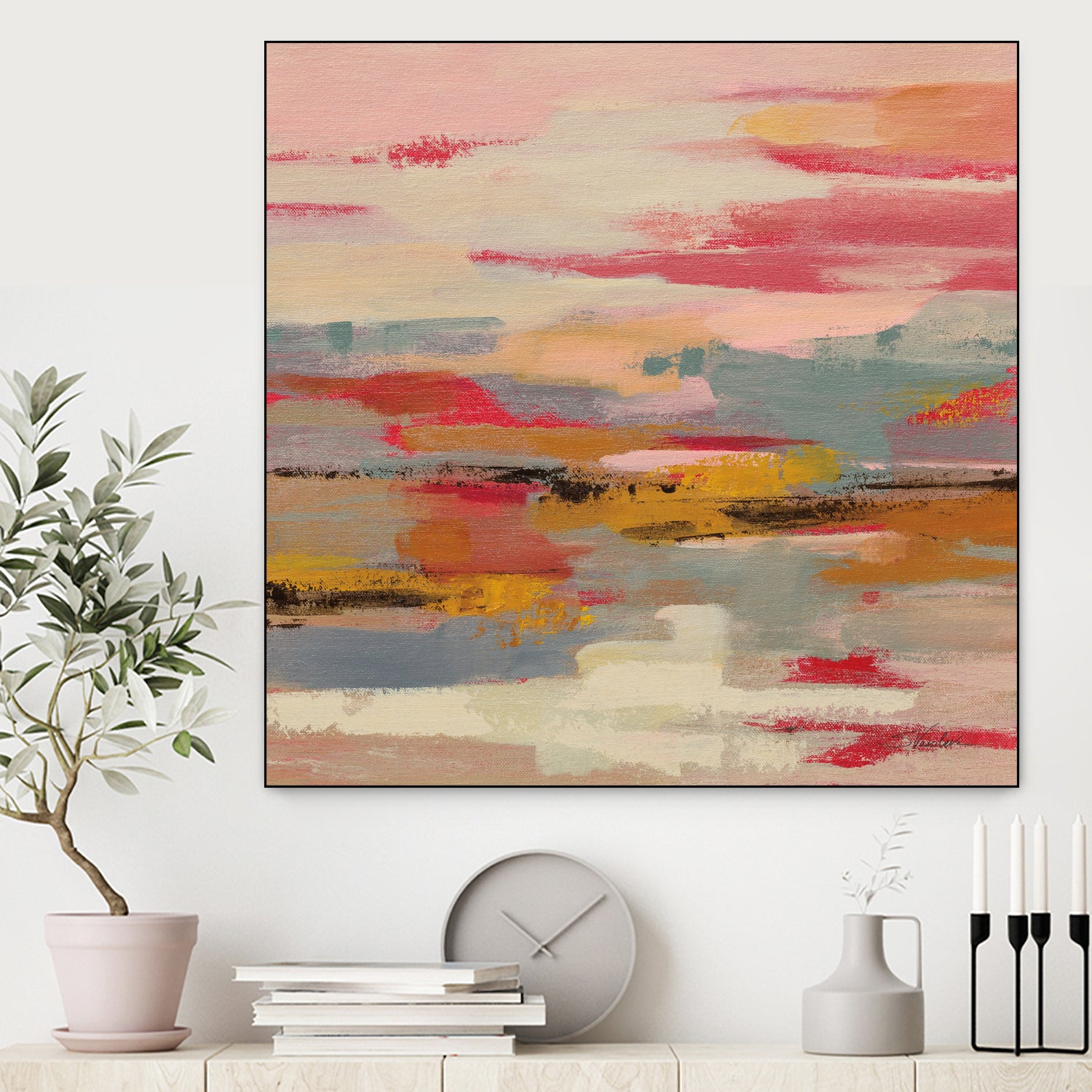 Magenta Hill II by Silvia Vassileva on GIANT ART - black abstract