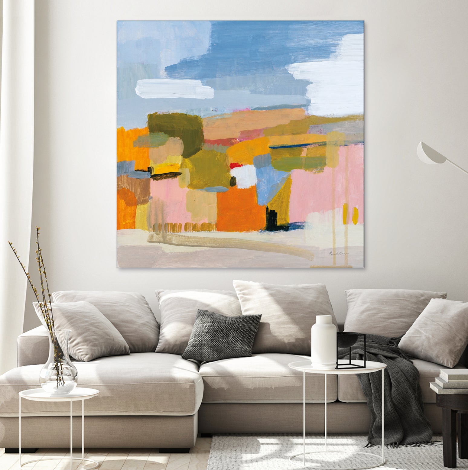 Bright Beginning by Pamela Munger on GIANT ART - beige abstract