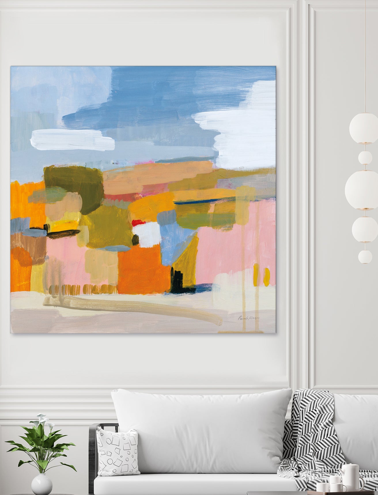 Bright Beginning by Pamela Munger on GIANT ART - beige abstract