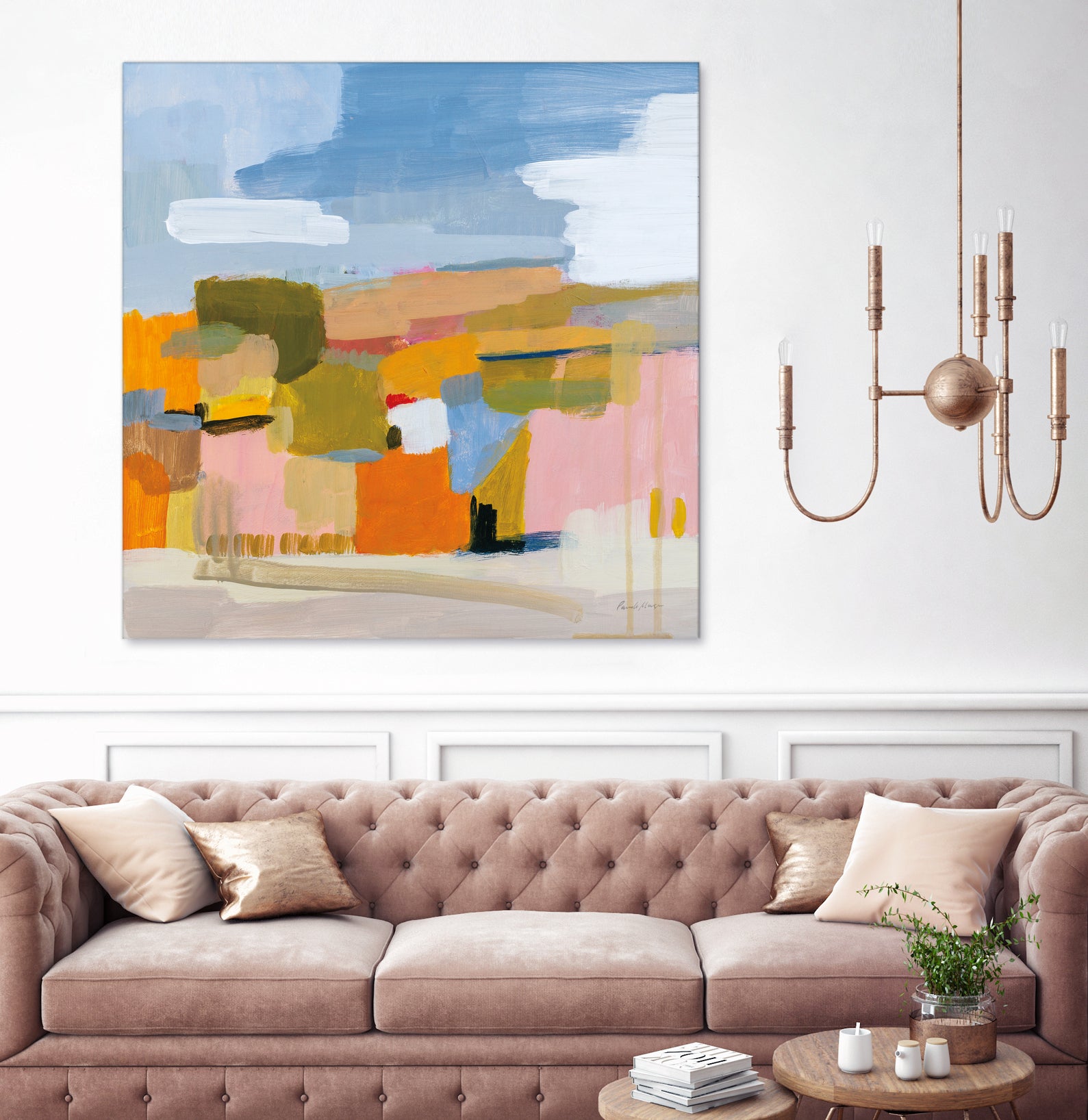 Bright Beginning by Pamela Munger on GIANT ART - beige abstract