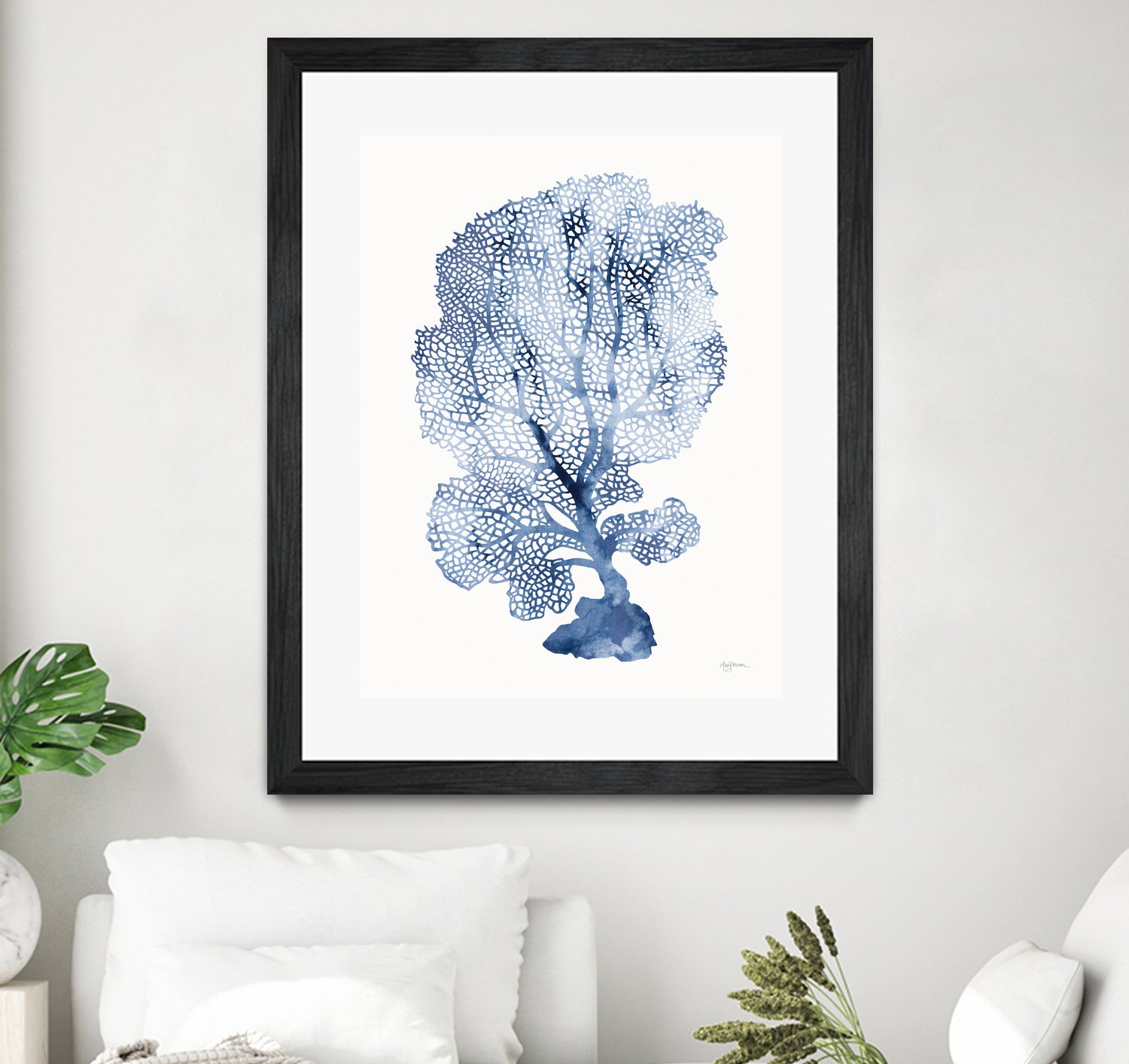 Shibori Coral II by Mary Urban on GIANT ART - blue
