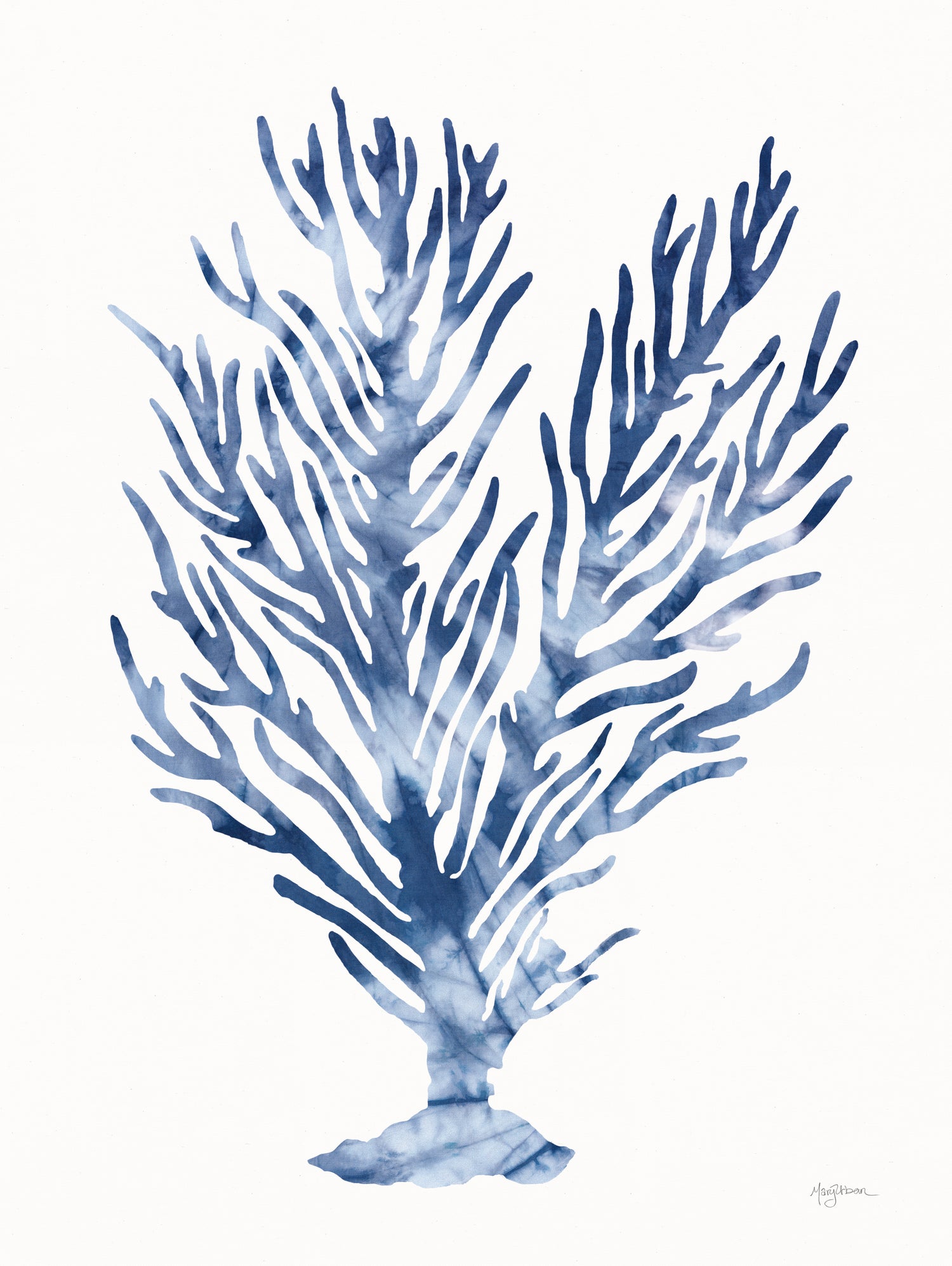 Shibori Coral IV by Mary Urban on GIANT ART - blue