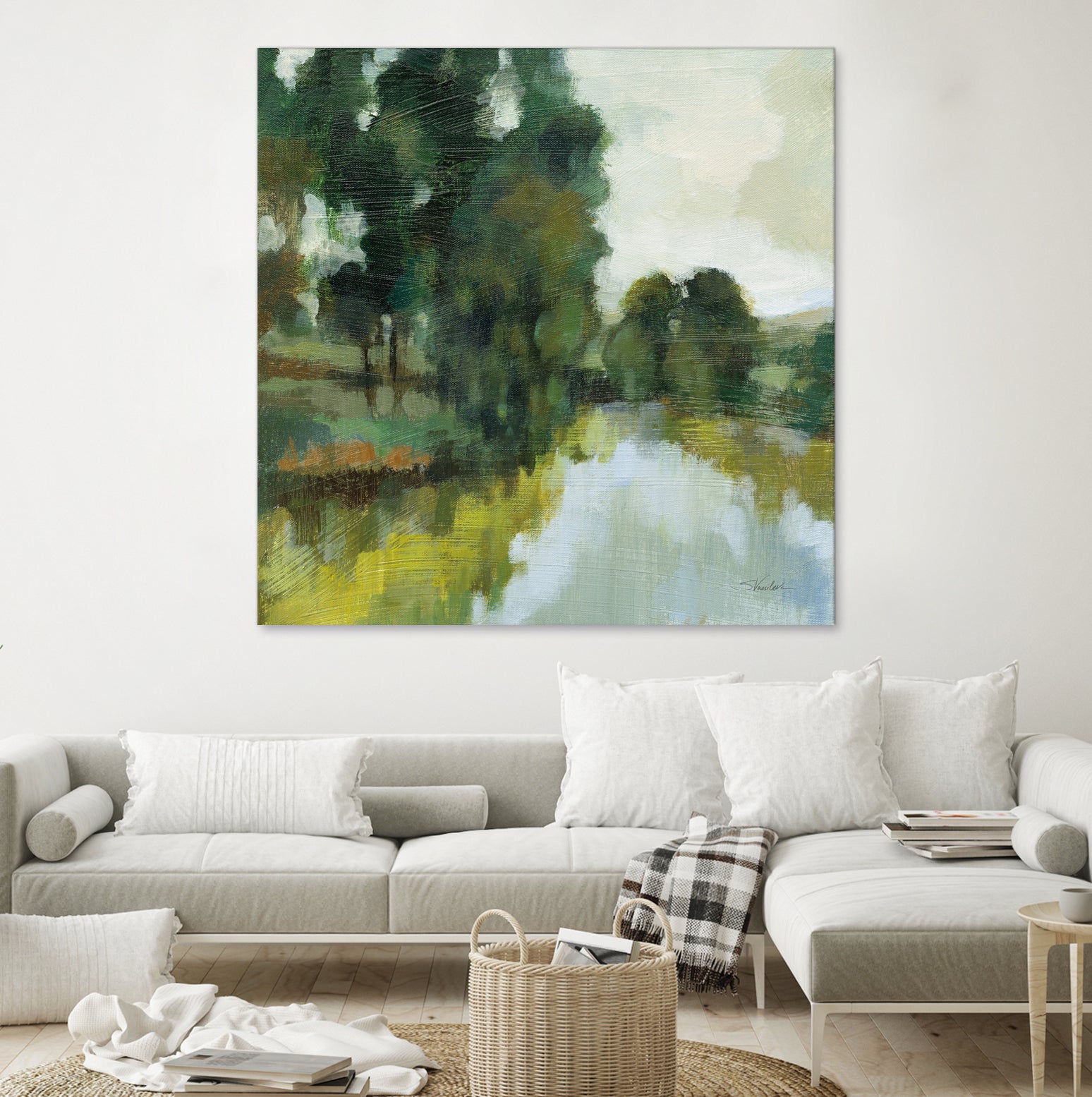 Willows by the Pond I by Silvia Vassileva on GIANT ART - blue