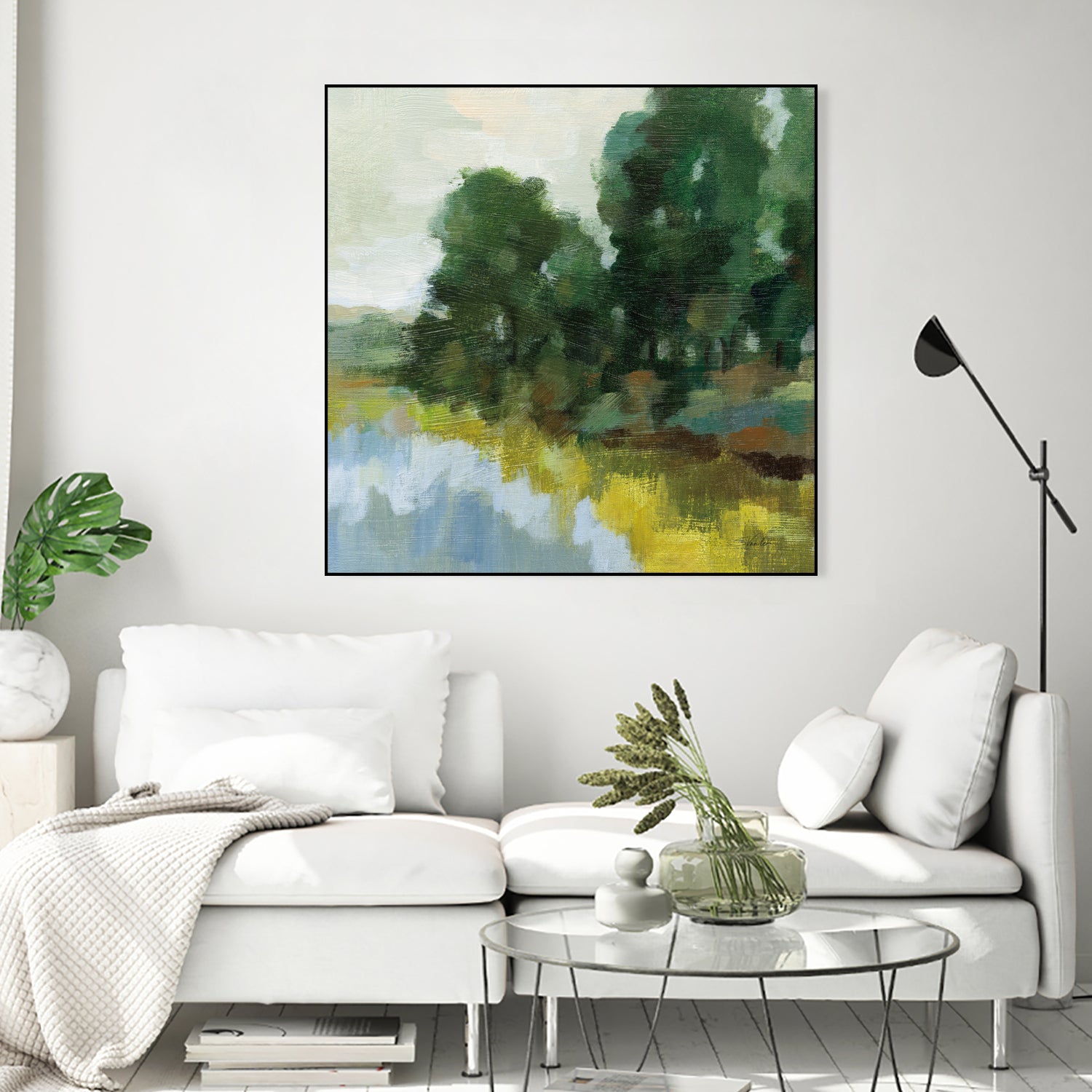 Willows by the Pond II by Silvia Vassileva on GIANT ART - blue