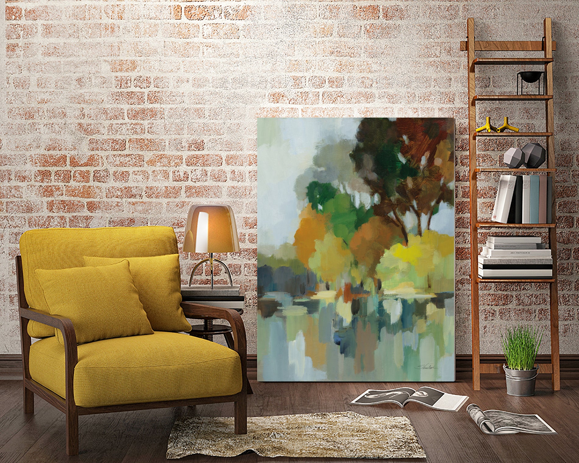 Lake in the Park I by Silvia Vassileva on GIANT ART - blue