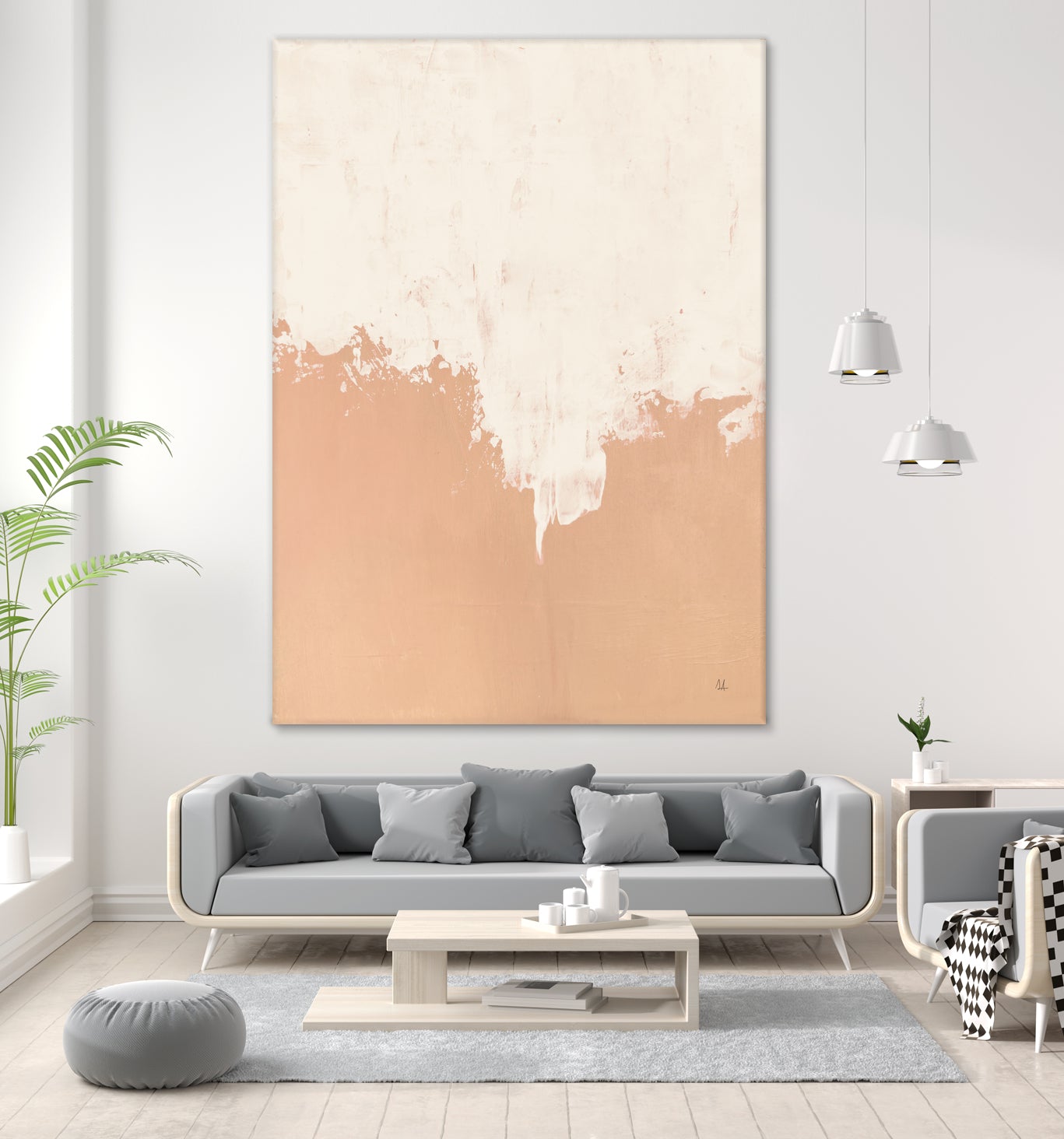 Just Peachy by Sarah Adams on GIANT ART - orange abstract