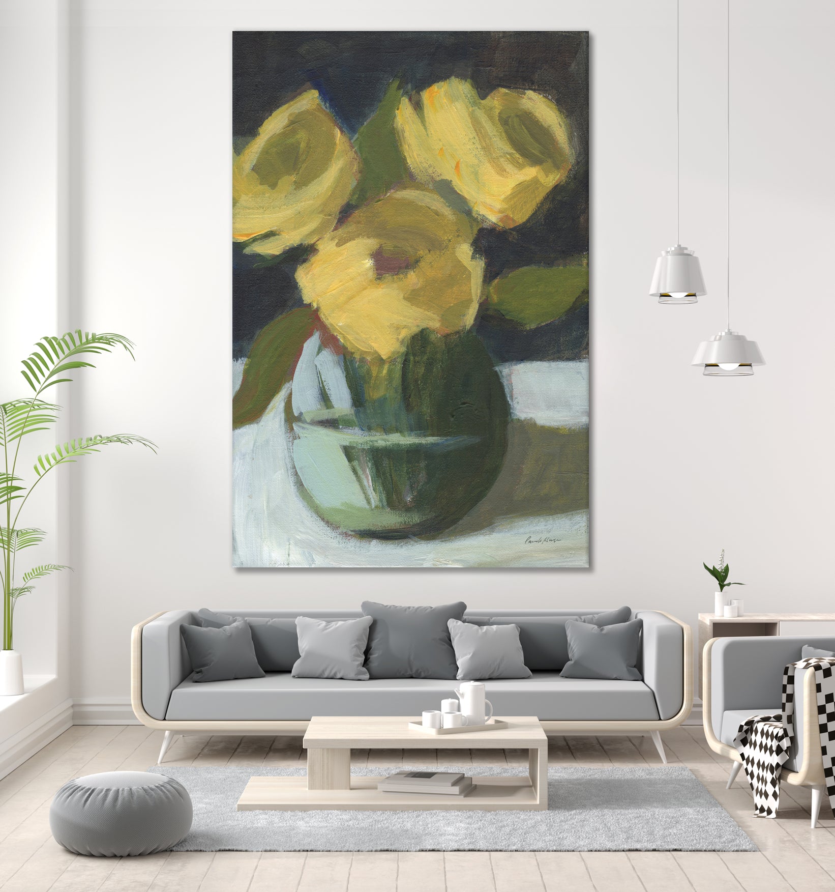 Trio by Pamela Munger on GIANT ART - grey botanical