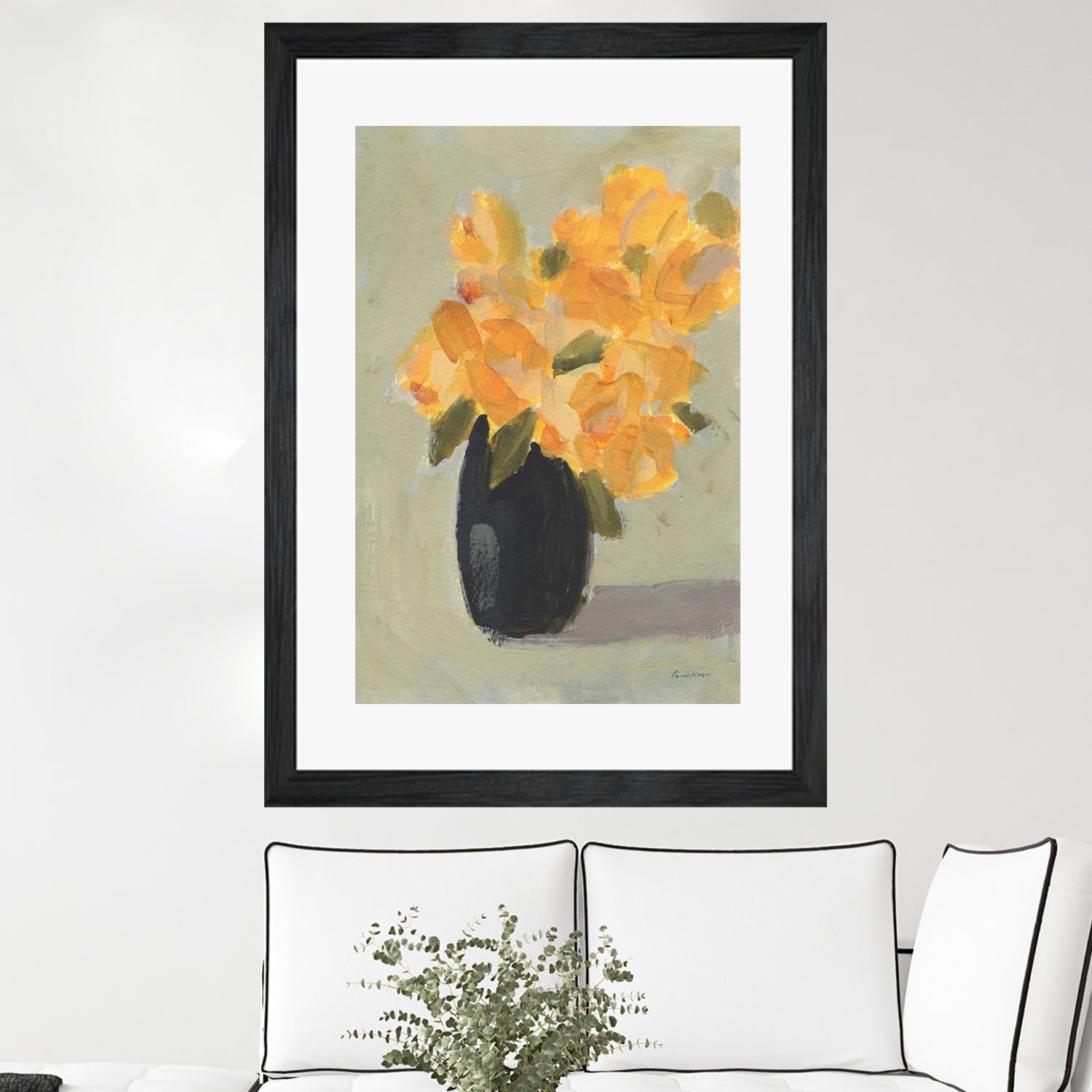 Hope Bouquet by Pamela Munger on GIANT ART - black botanical