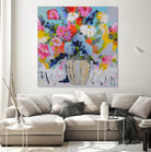 A Vibrant Floral No. 1 by Joan Curtis on GIANT ART - blue contemporary