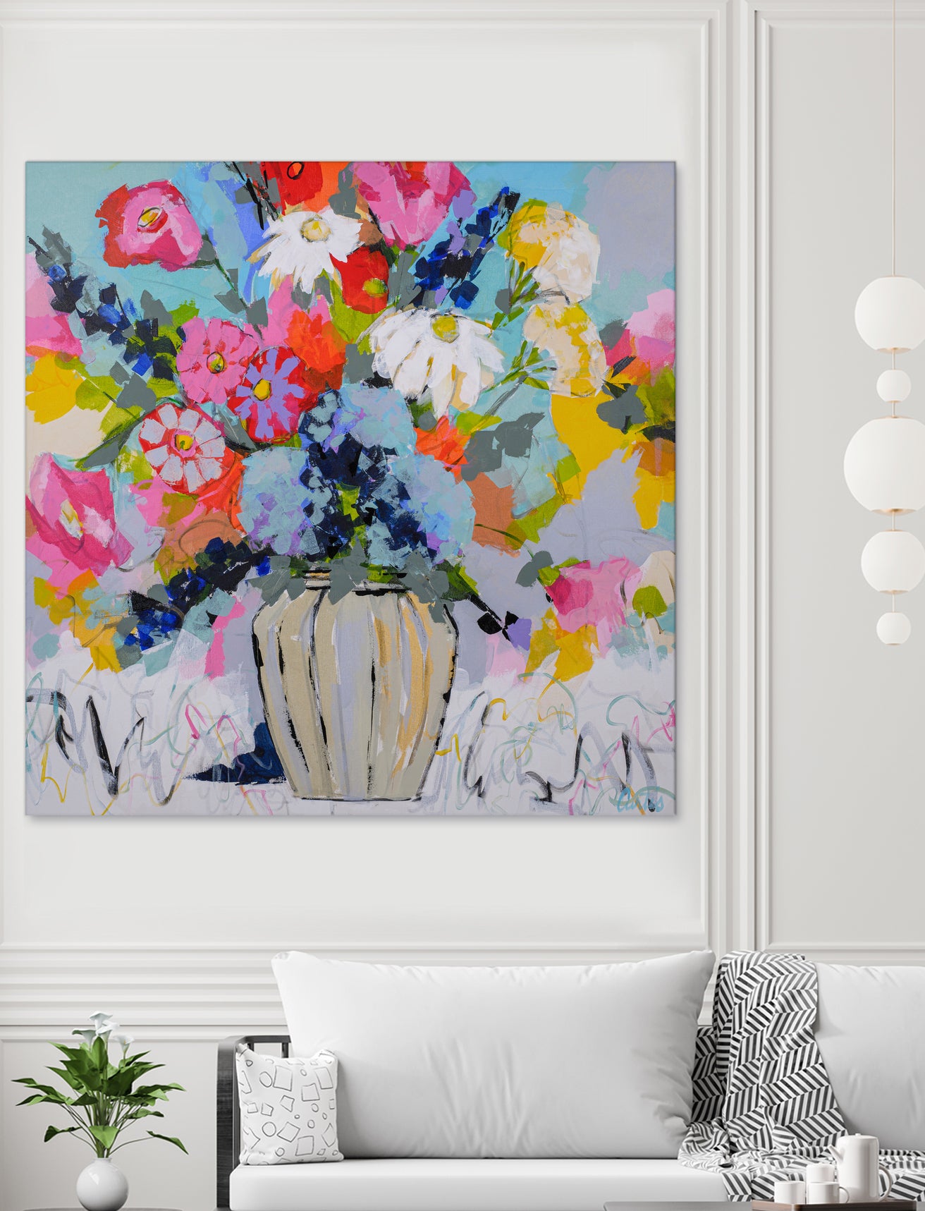 A Vibrant Floral No. 1 by Joan Curtis on GIANT ART - blue contemporary