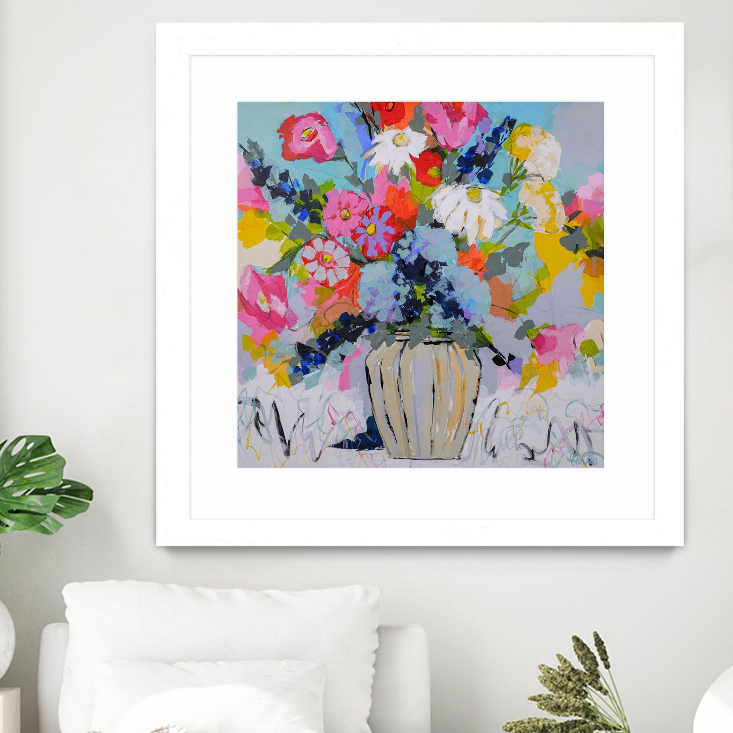 A Vibrant Floral No. 1 by Joan Curtis on GIANT ART - blue contemporary