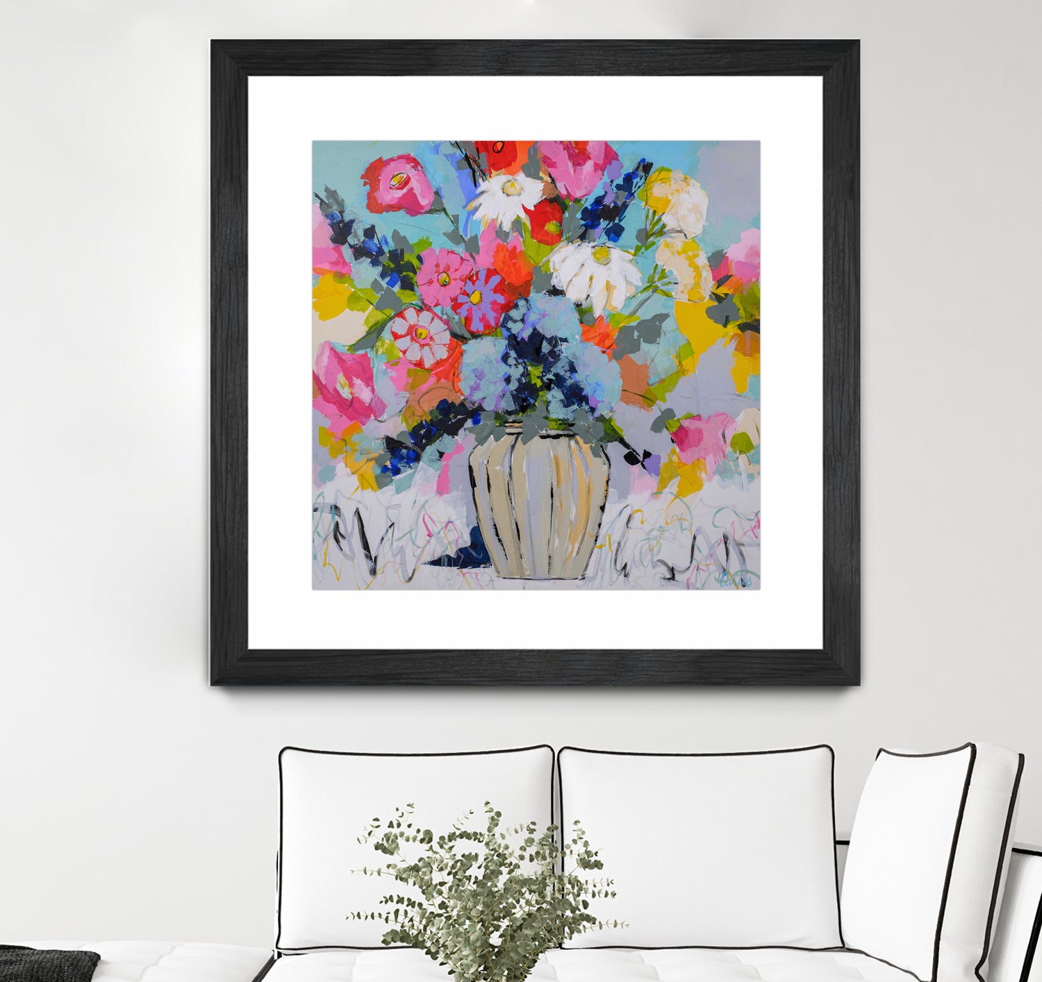 A Vibrant Floral No. 1 by Joan Curtis on GIANT ART - blue contemporary