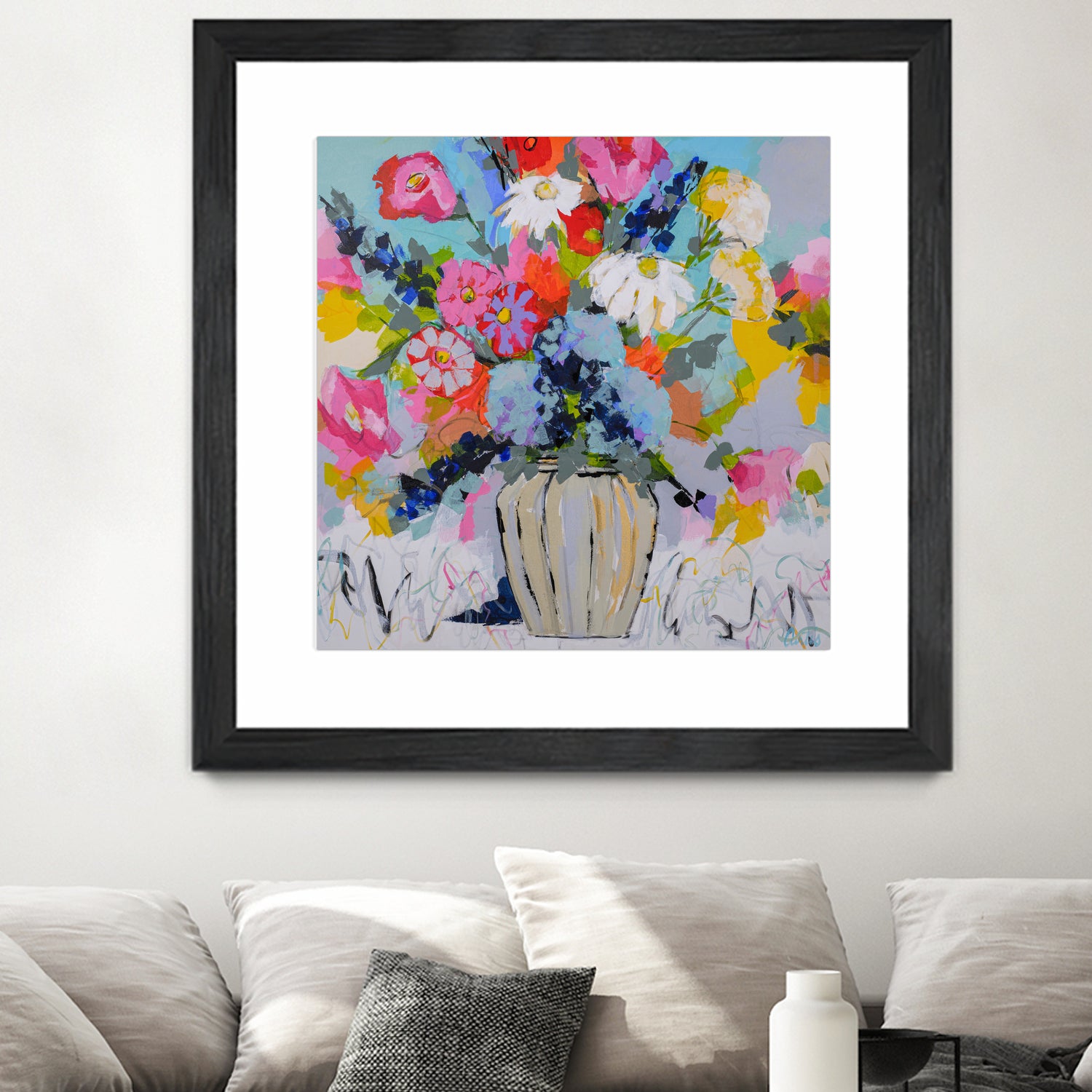 A Vibrant Floral No. 1 by Joan Curtis on GIANT ART - blue contemporary