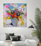 A Vibrant Floral No. 2 by Joan Curtis on GIANT ART - blue contemporary