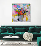 A Vibrant Floral No. 2 by Joan Curtis on GIANT ART - blue contemporary