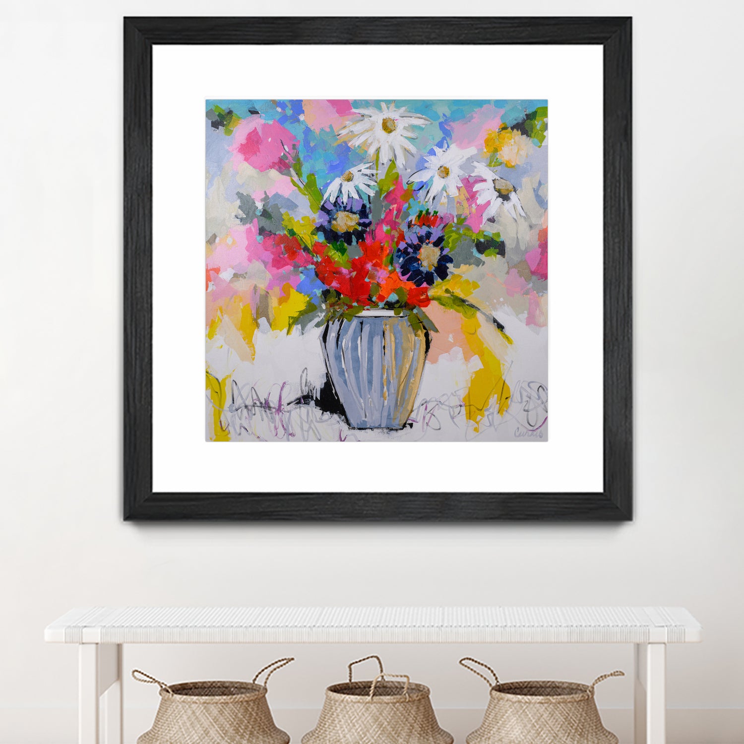 A Vibrant Floral No. 2 by Joan Curtis on GIANT ART - blue contemporary