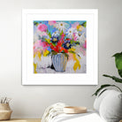 A Vibrant Floral No. 2 by Joan Curtis on GIANT ART - blue contemporary