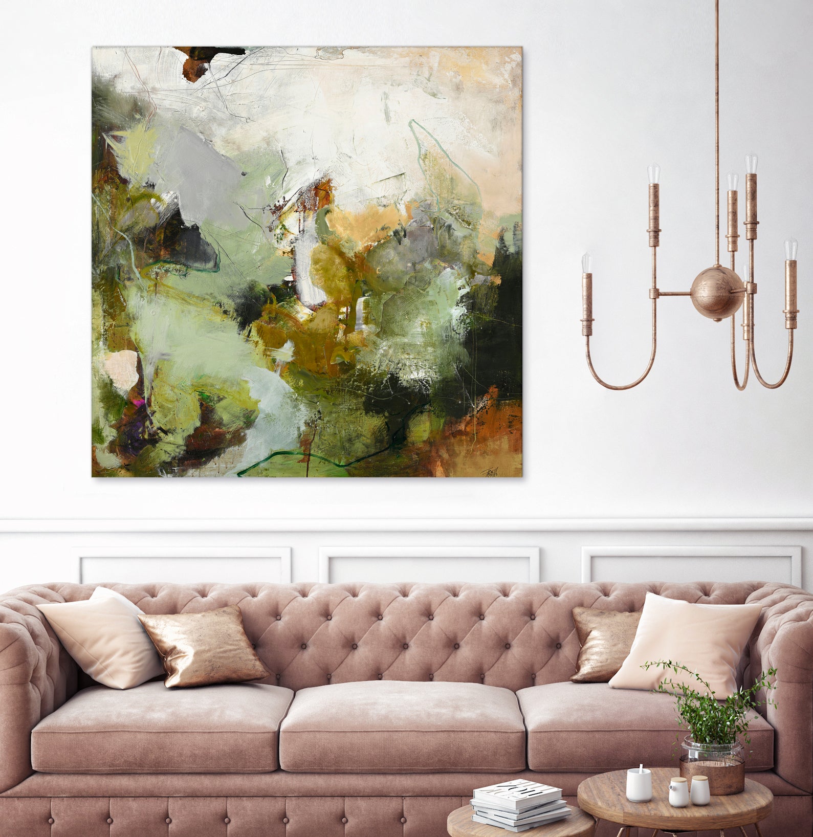 Evergreen 1 by Design Fabrikken on GIANT ART - gold floral/still life